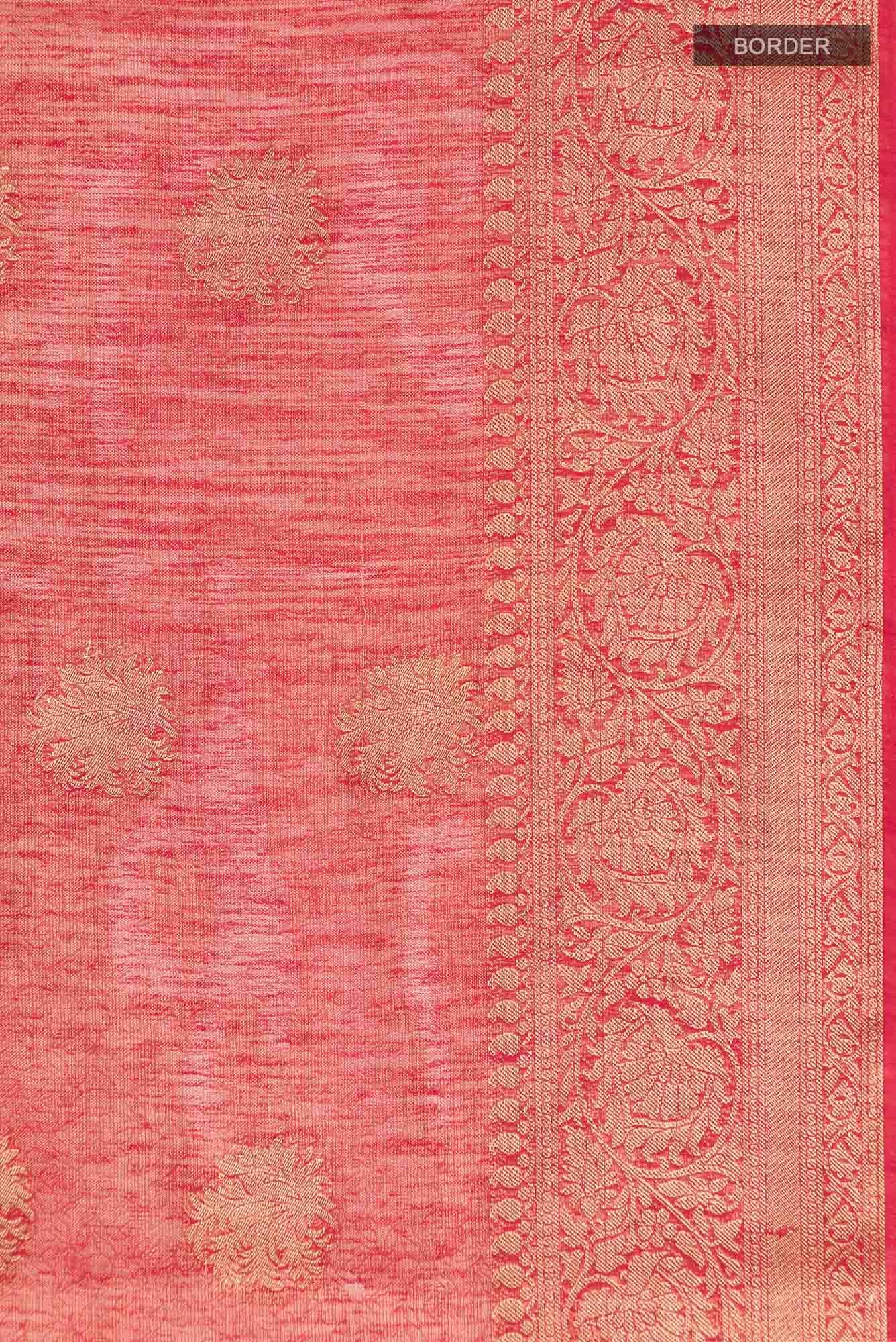 Red Blended Art Silk Saree