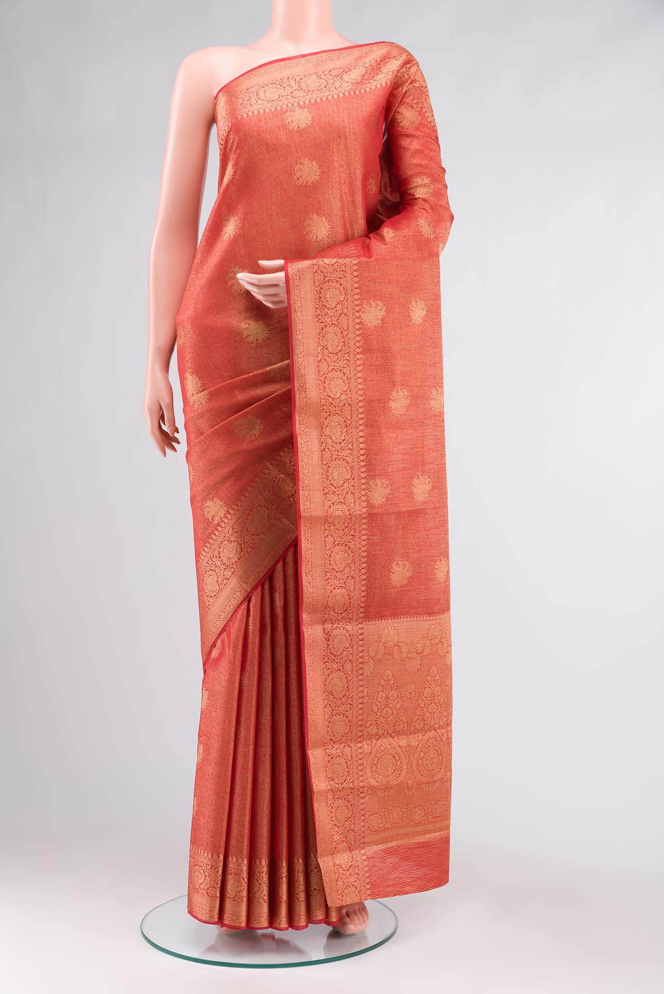 Red Blended Art Silk Saree