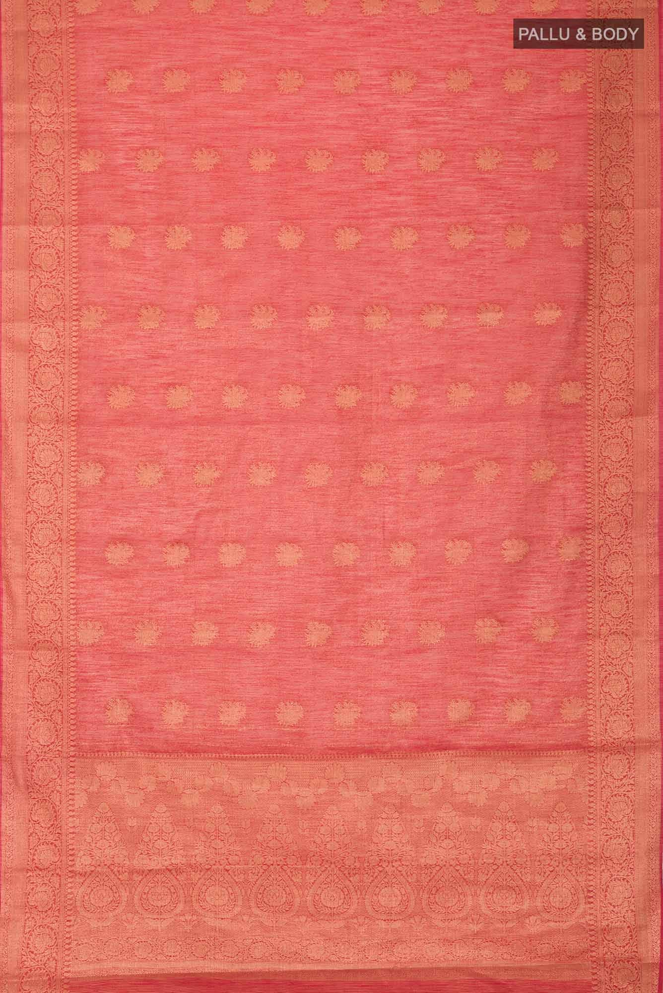 Red Blended Art Silk Saree