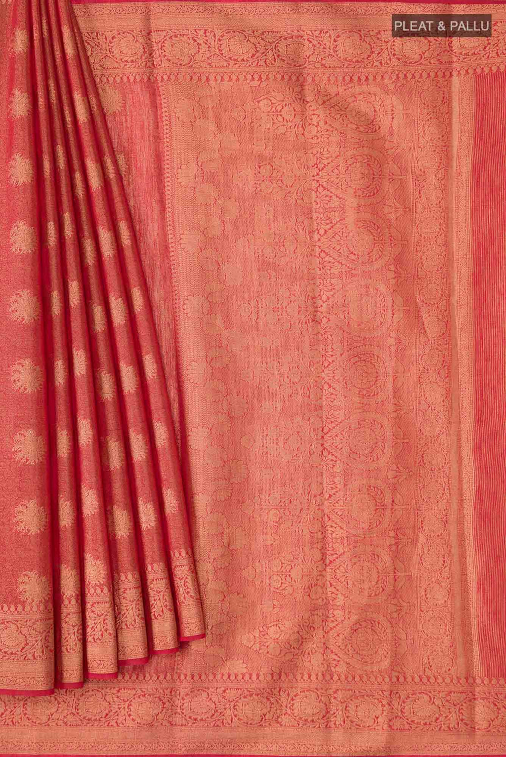 Red Blended Art Silk Saree