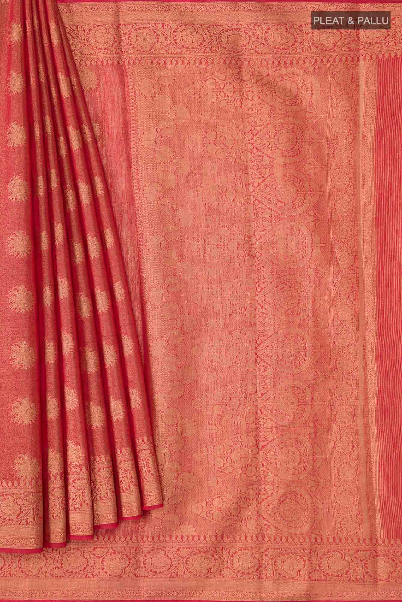 Red Blended Art Silk Saree