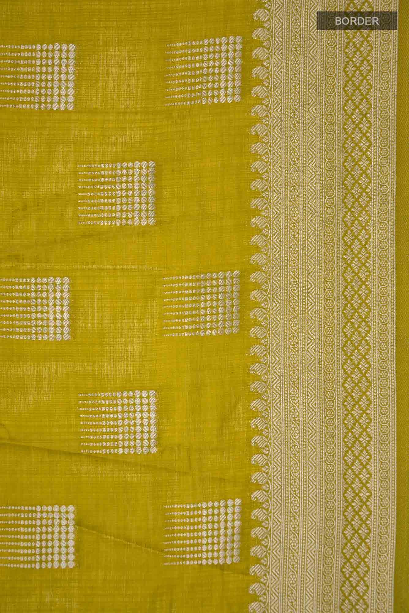 Green Blended Tussar Silk Saree