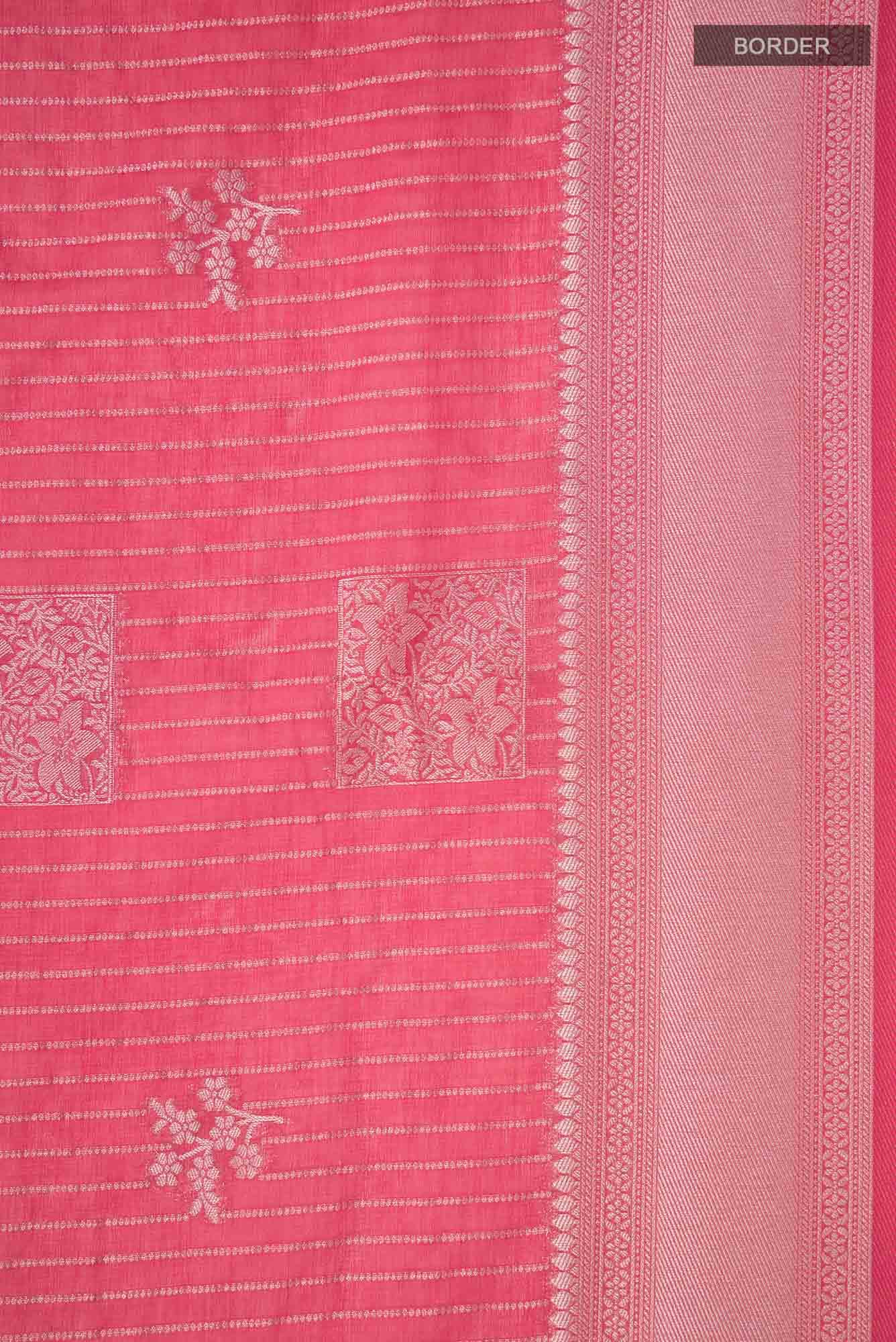 Pink Blended Tussar Silk Saree