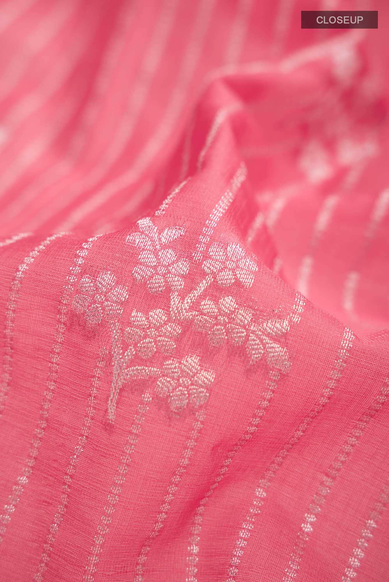 Pink Blended Tussar Silk Saree