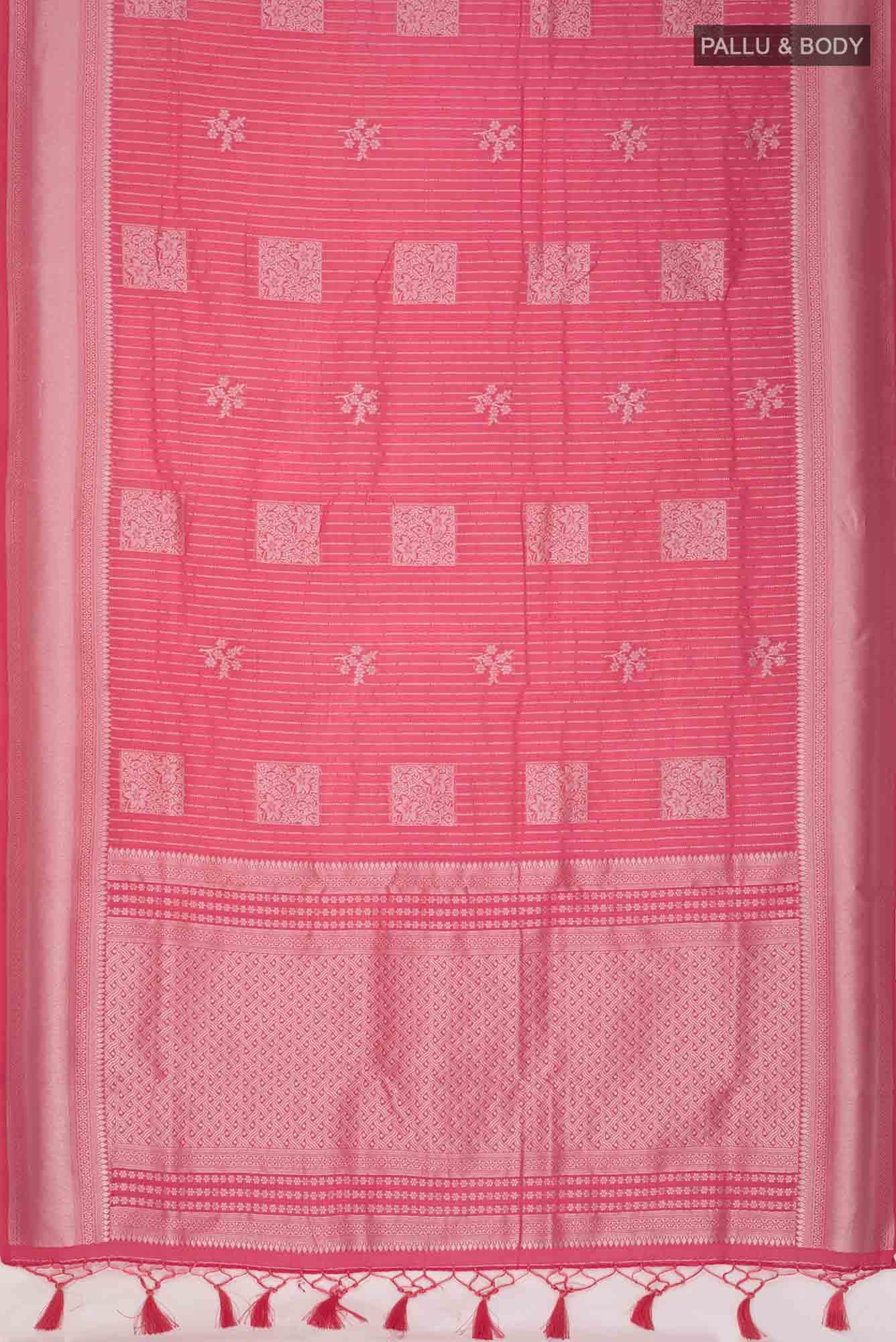 Pink Blended Tussar Silk Saree