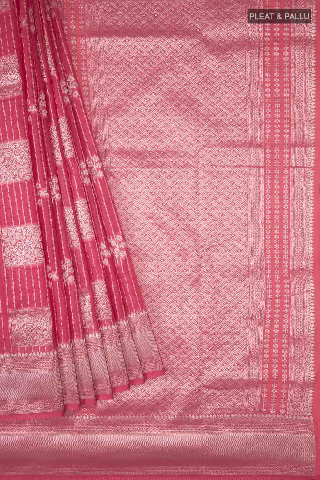 Pink Blended Tussar Silk Saree