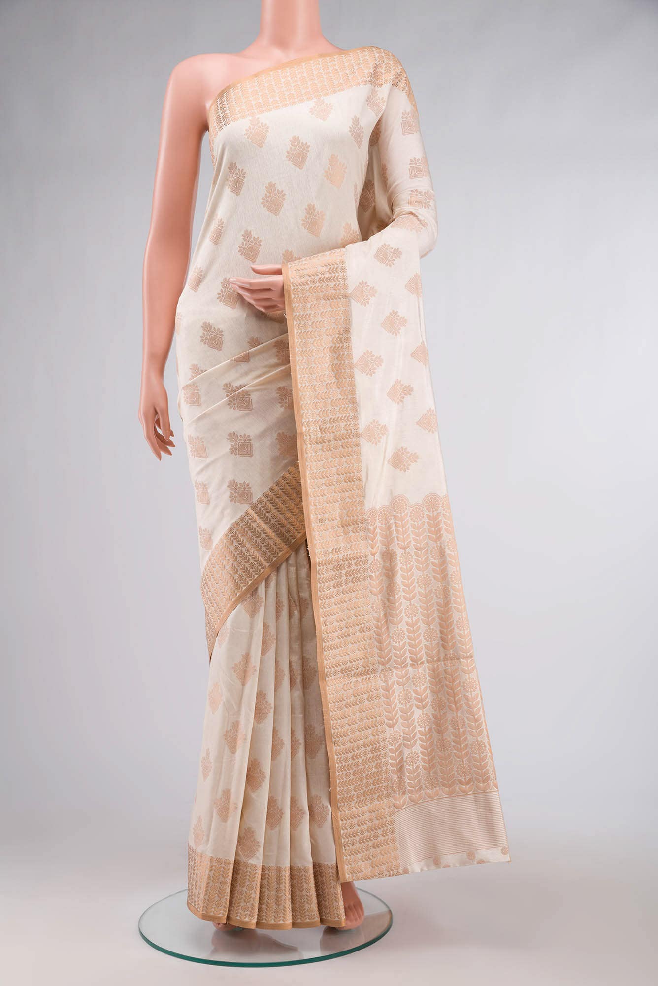 Beige Blended Art Silk Saree