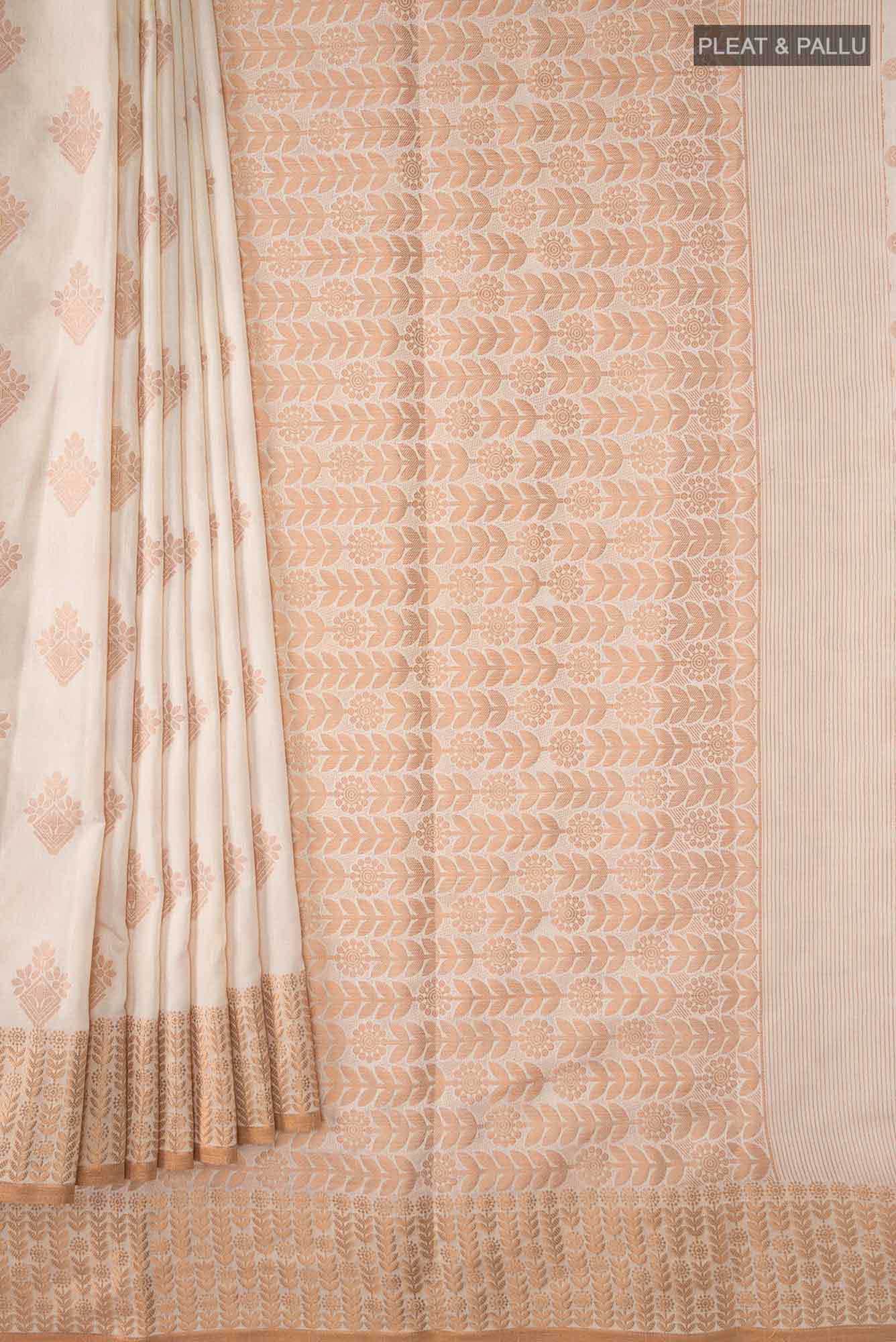 Beige Blended Art Silk Saree