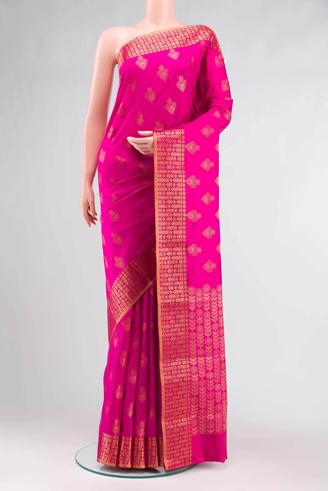 Pink Blended Art Silk Saree