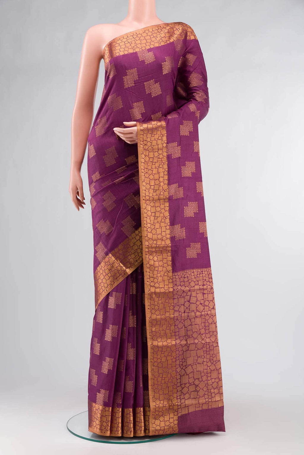 Burgundy Blended Art Silk Saree