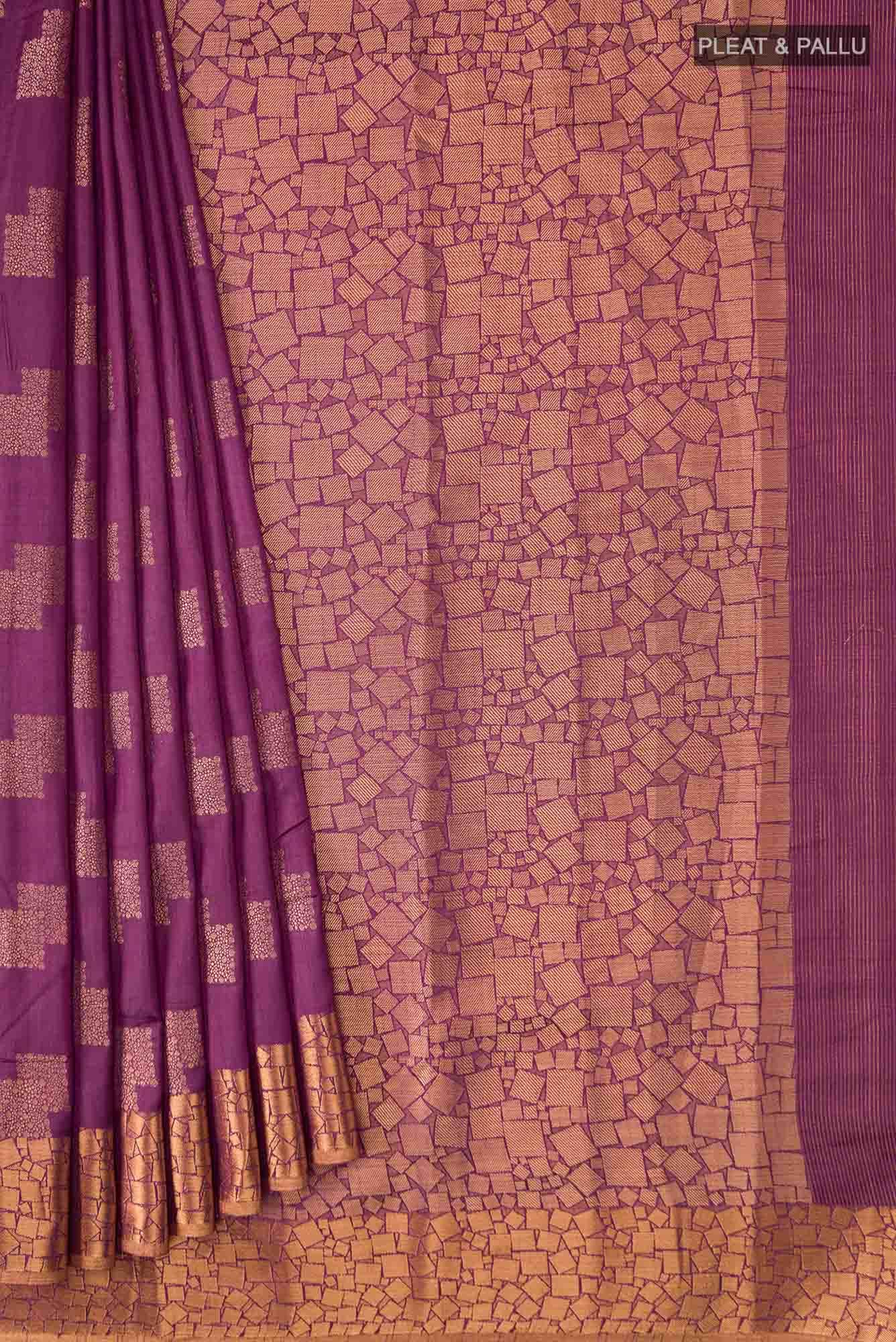 Burgundy Blended Art Silk Saree