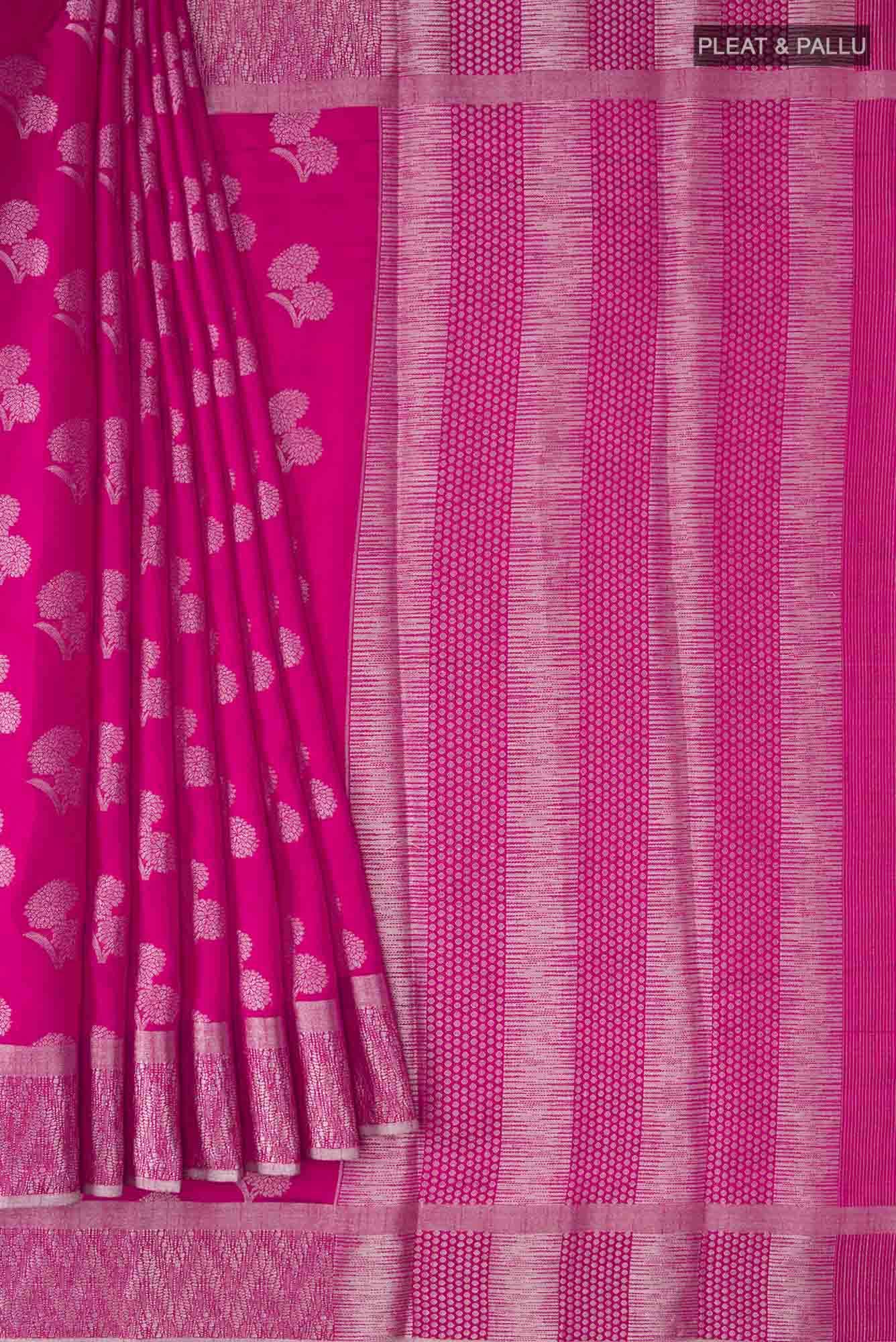 Pink Blended Art Silk Saree
