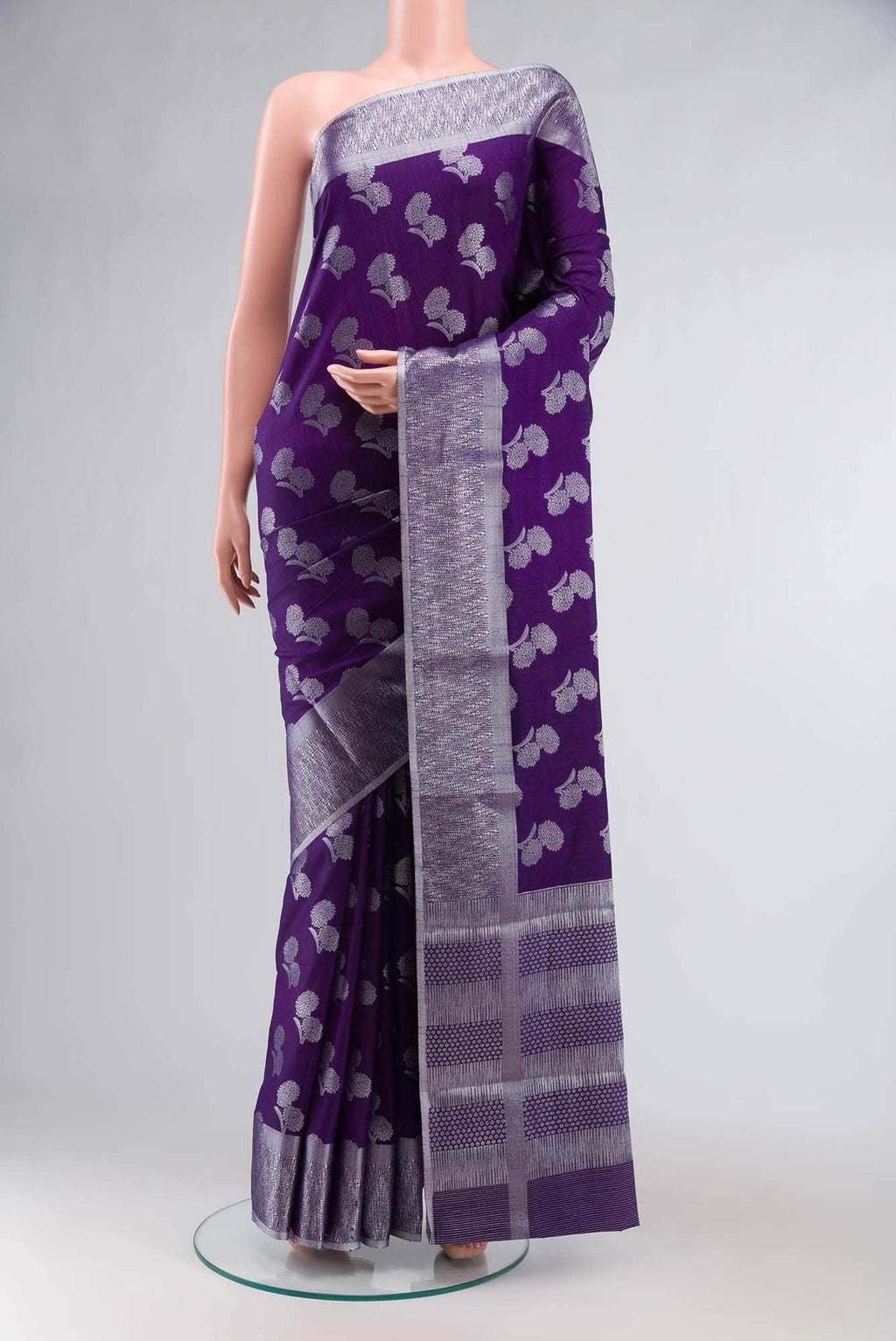 Violet Blended Art Silk Saree