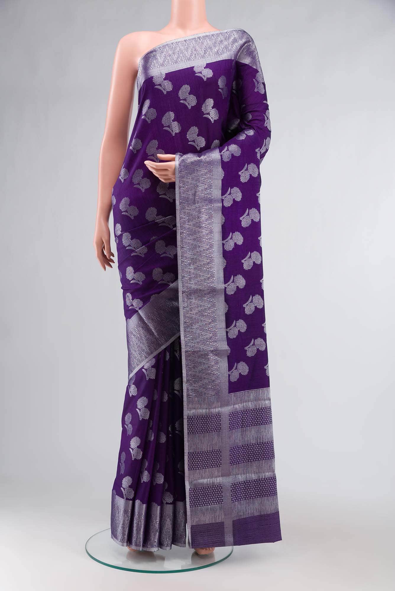 Violet Blended Art Silk Saree