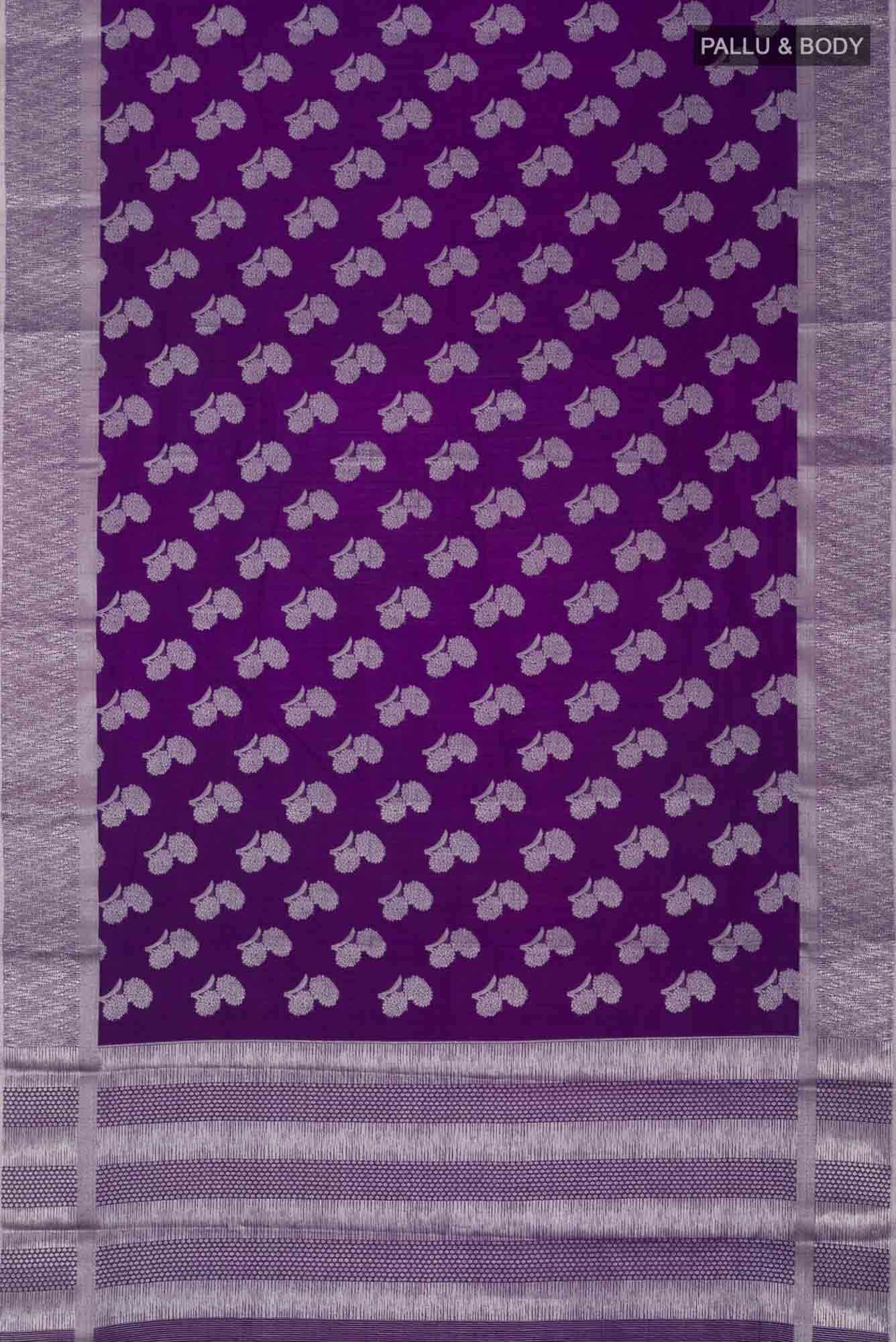 Violet Blended Art Silk Saree