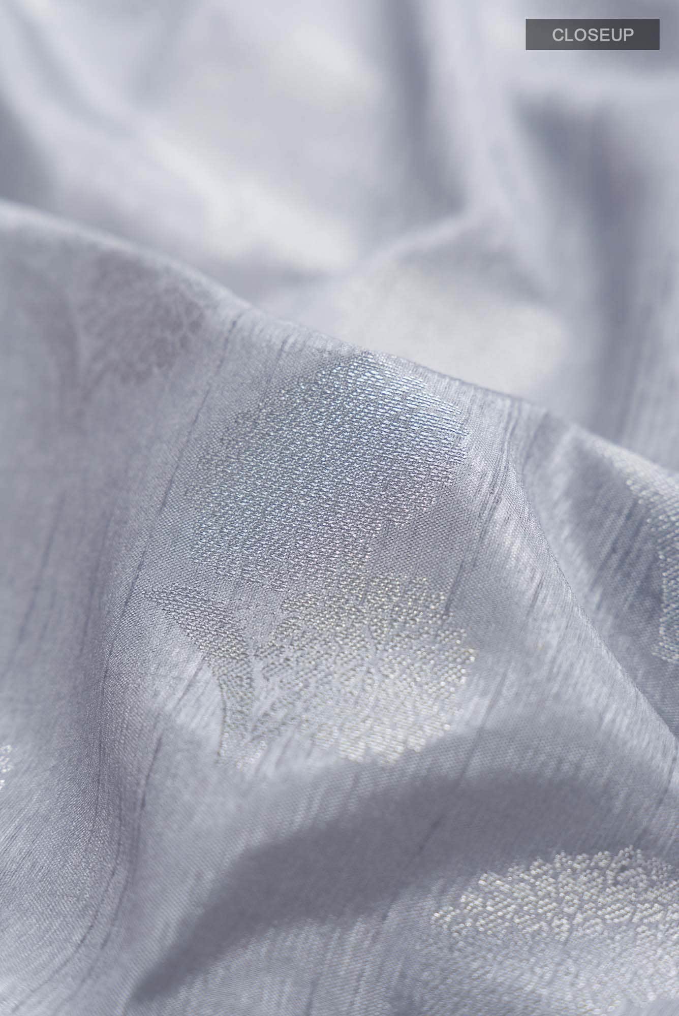 Grey Blended Art Silk Saree