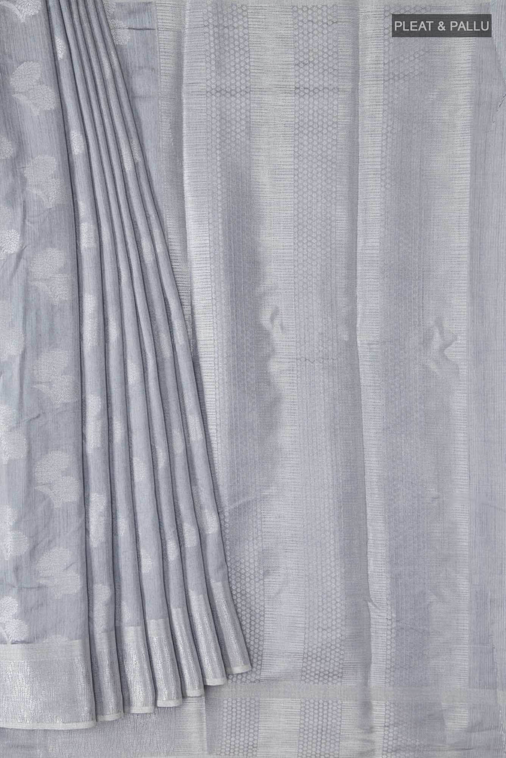 Grey Blended Art Silk Saree
