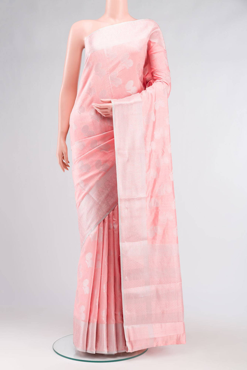 Peach Blended Art Silk Saree