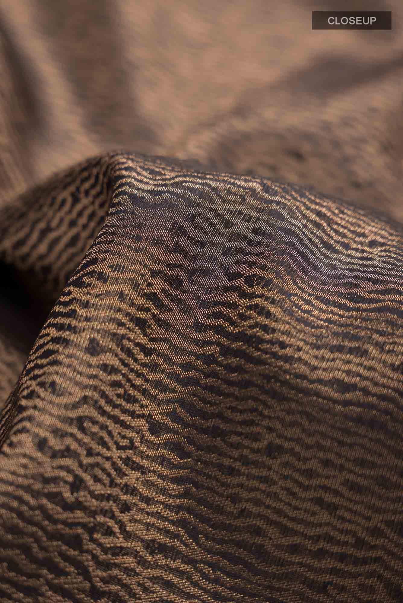 Black Blended Tussar Silk Saree