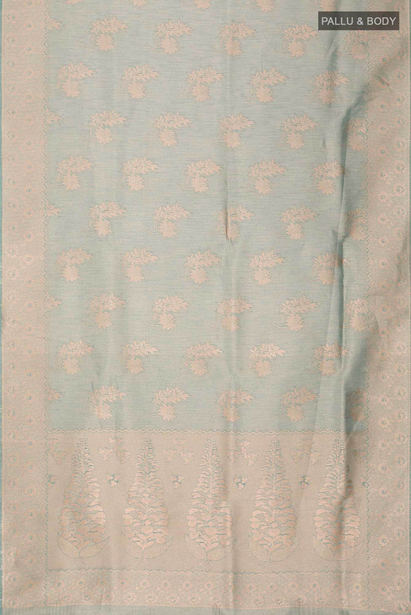 Green Blended Tussar Silk Saree