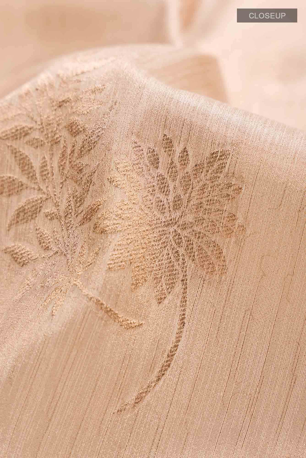 Beige Blended Tussar Silk Saree