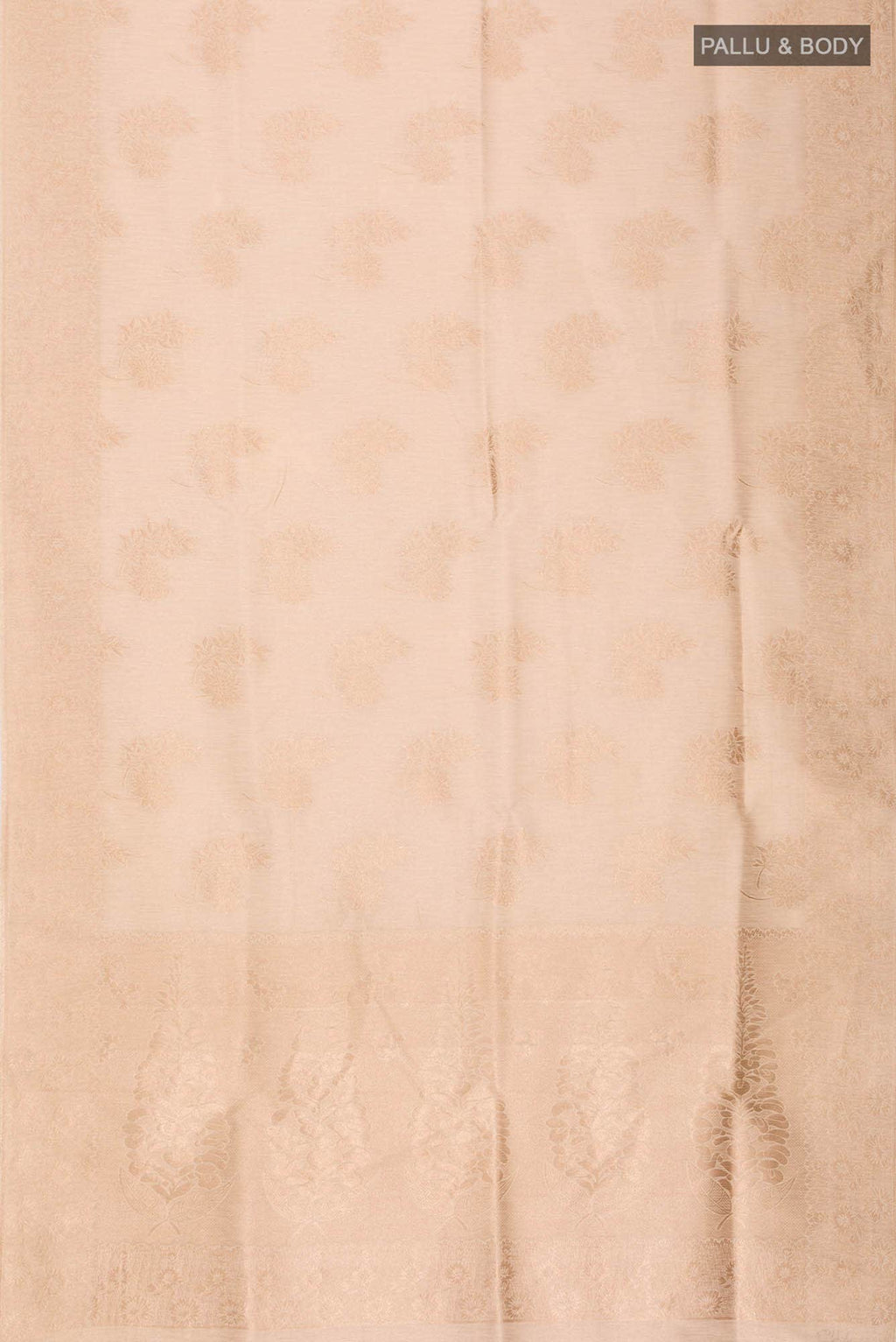 Beige Blended Tussar Silk Saree