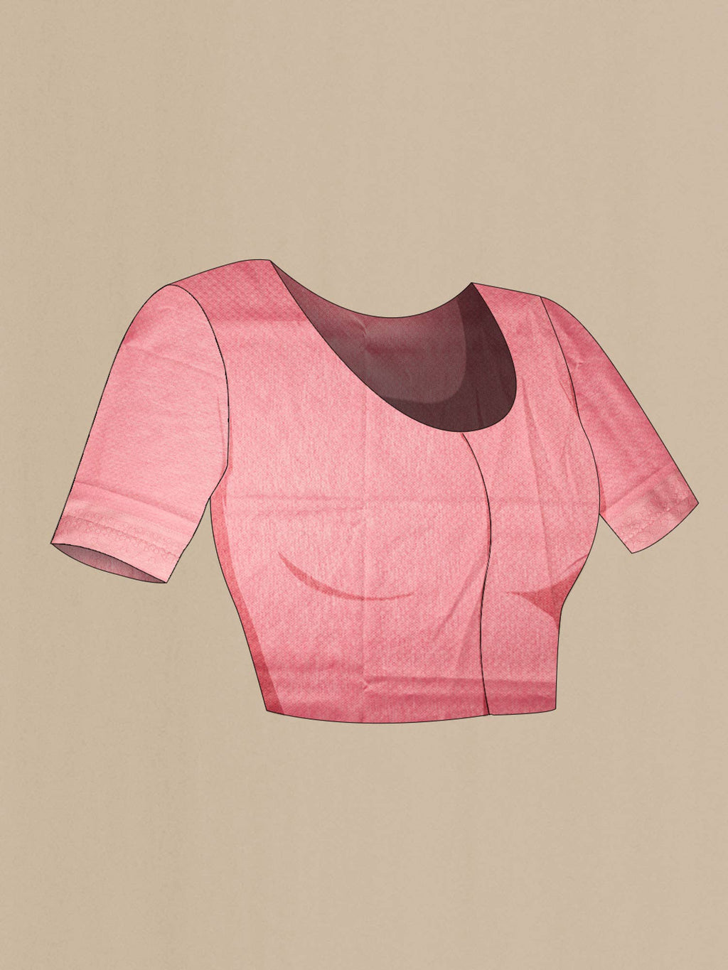 Pink Blended Tussar Silk Saree