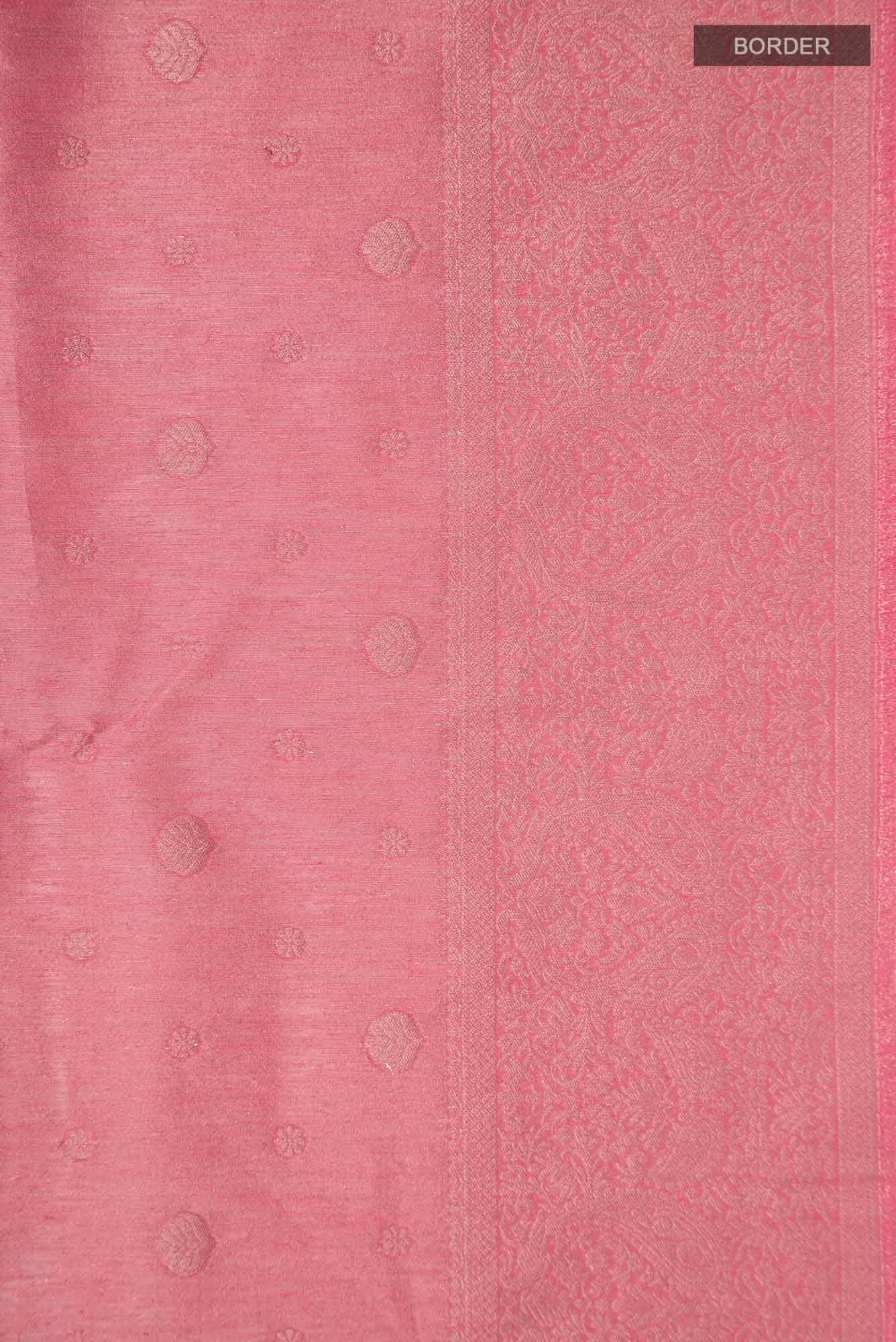 Pink Blended Tussar Silk Saree