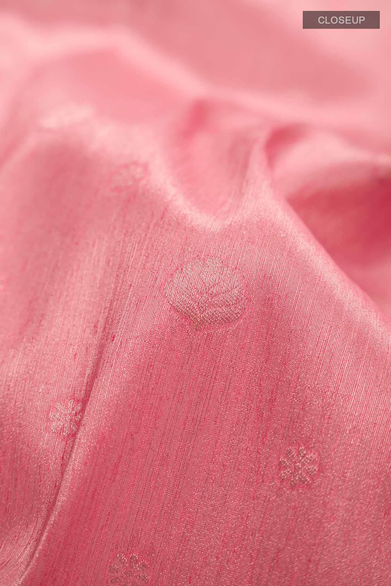 Pink Blended Tussar Silk Saree