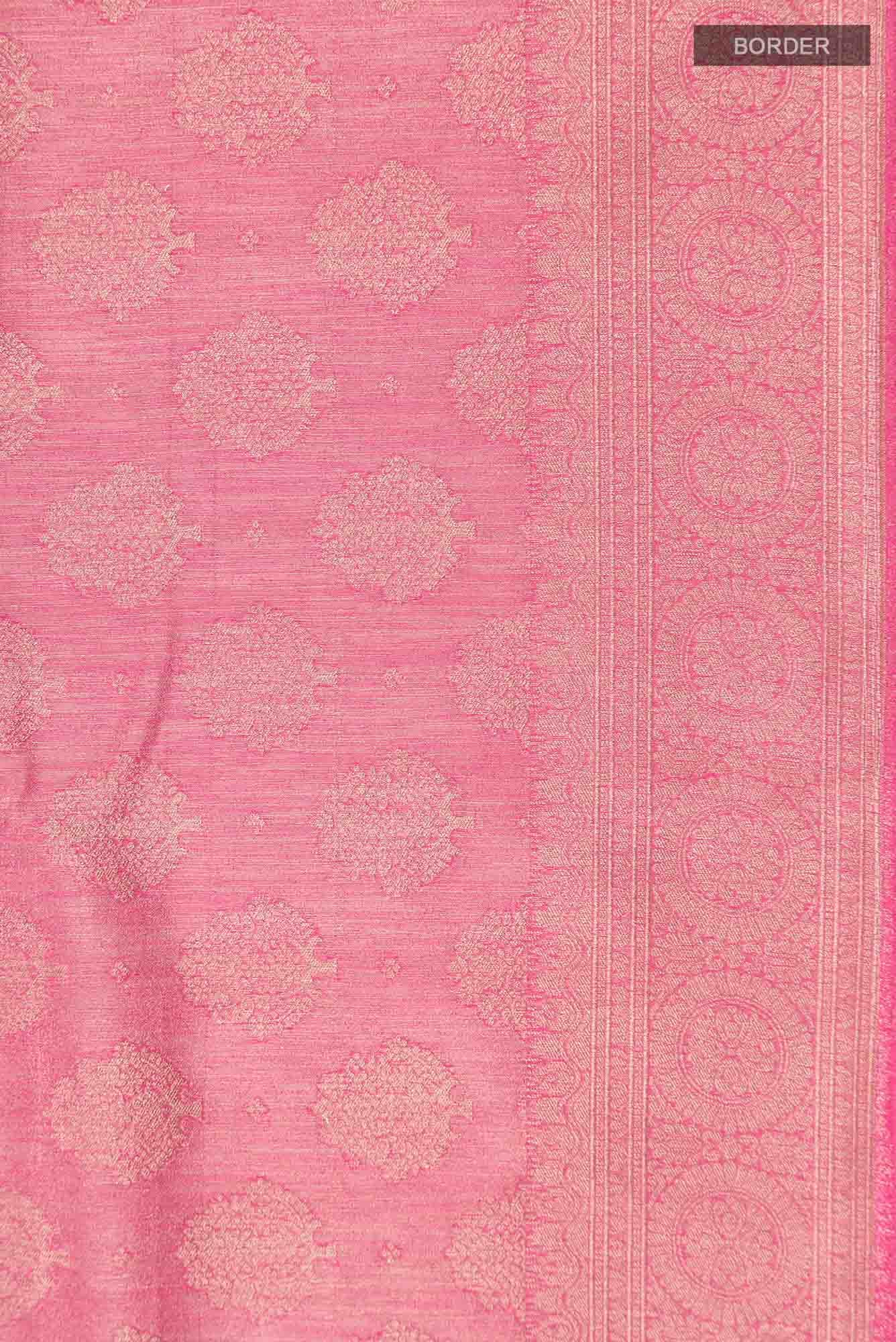 Pink Blended Tussar Silk Saree