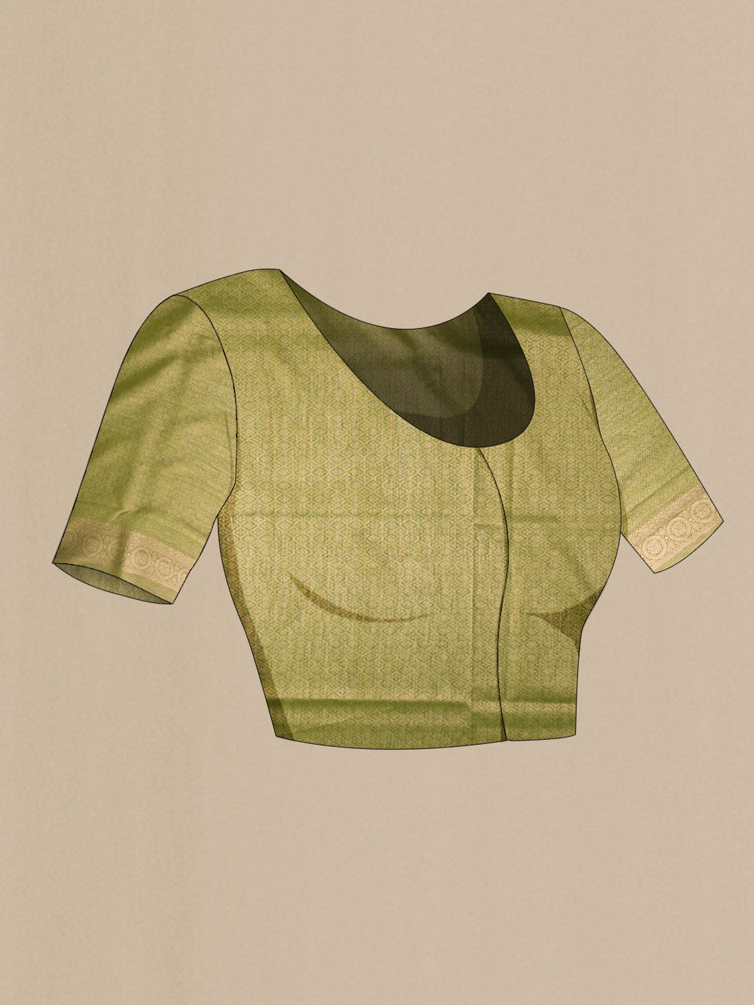 Green Blended Tussar Silk Saree