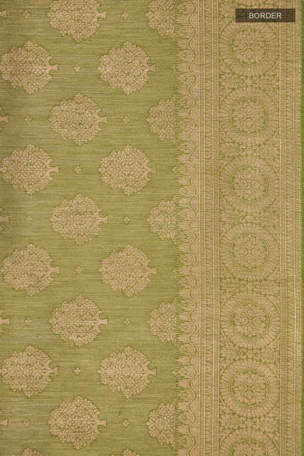 Green Blended Tussar Silk Saree