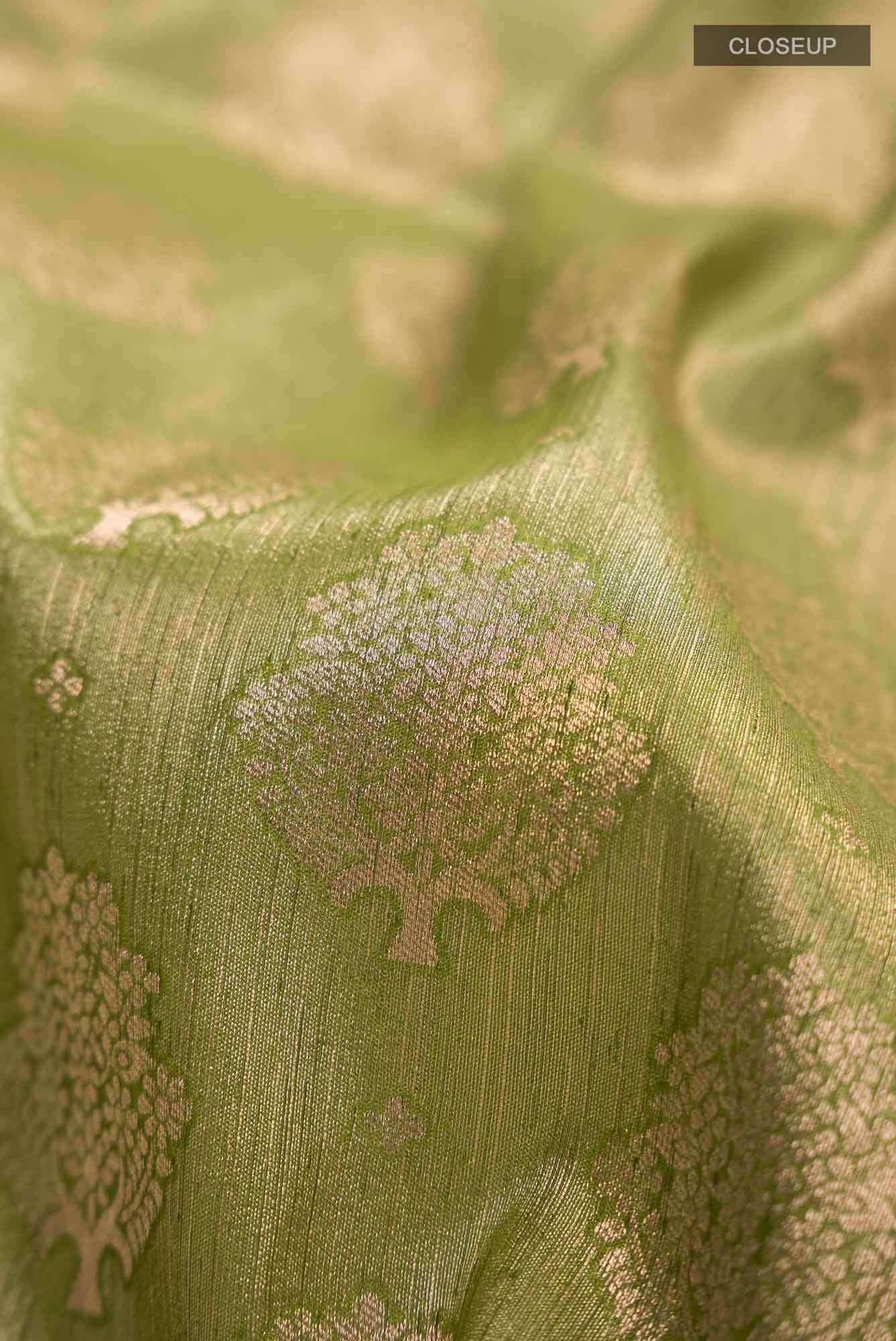 Green Blended Tussar Silk Saree