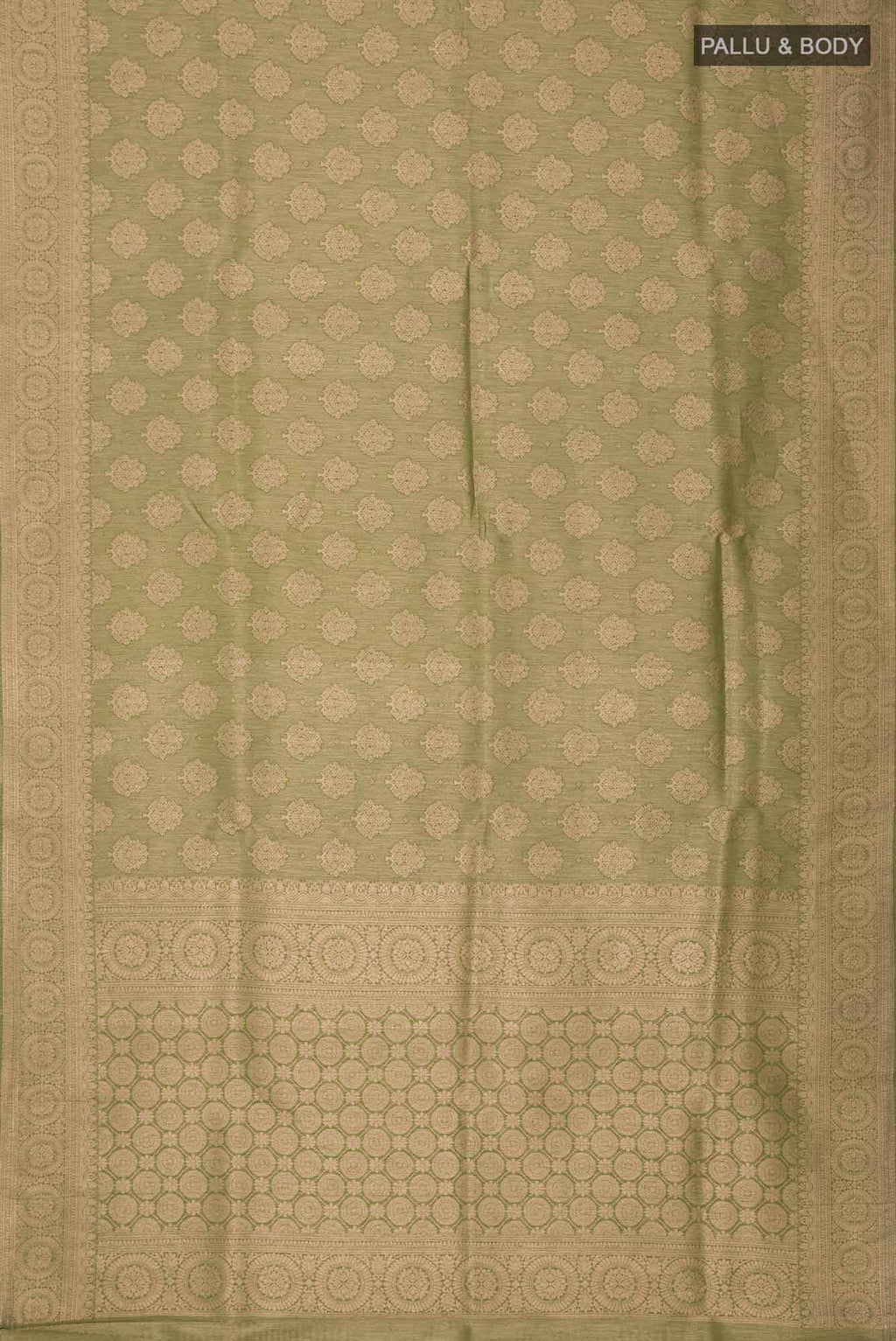 Green Blended Tussar Silk Saree