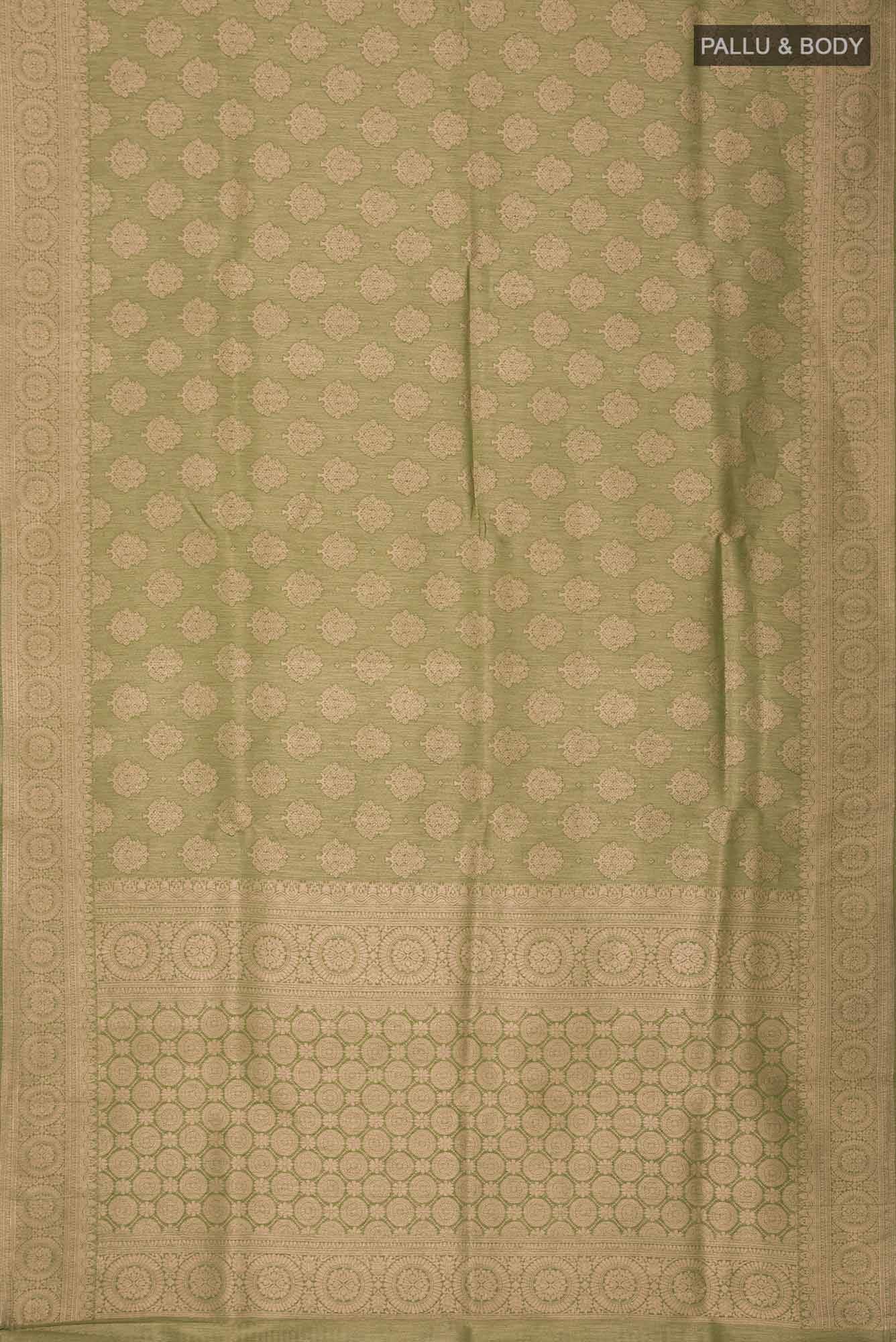 Green Blended Tussar Silk Saree