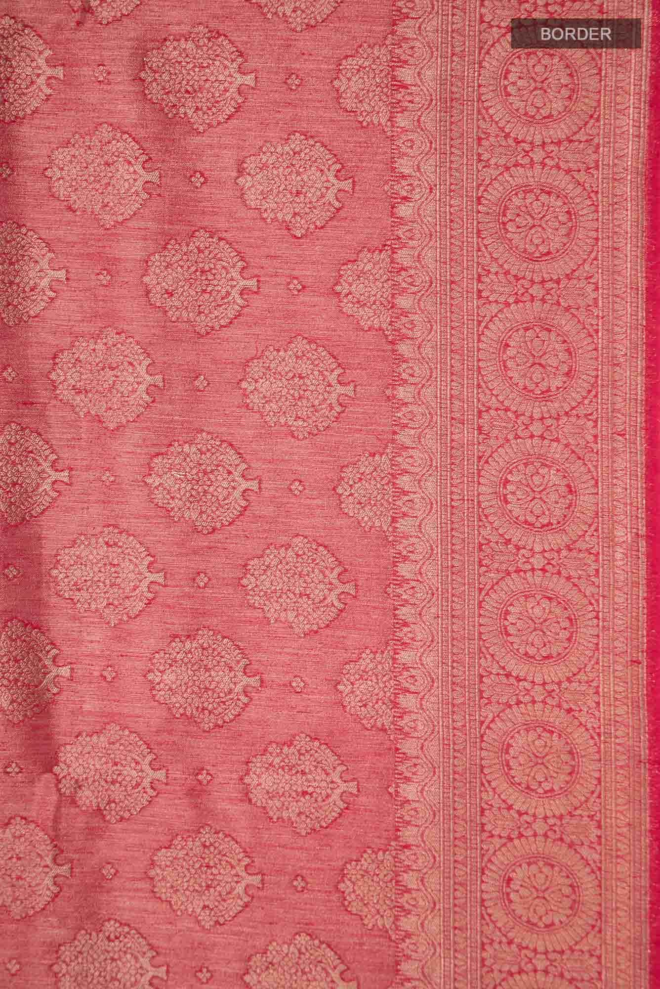 Red Blended Tussar Silk Saree