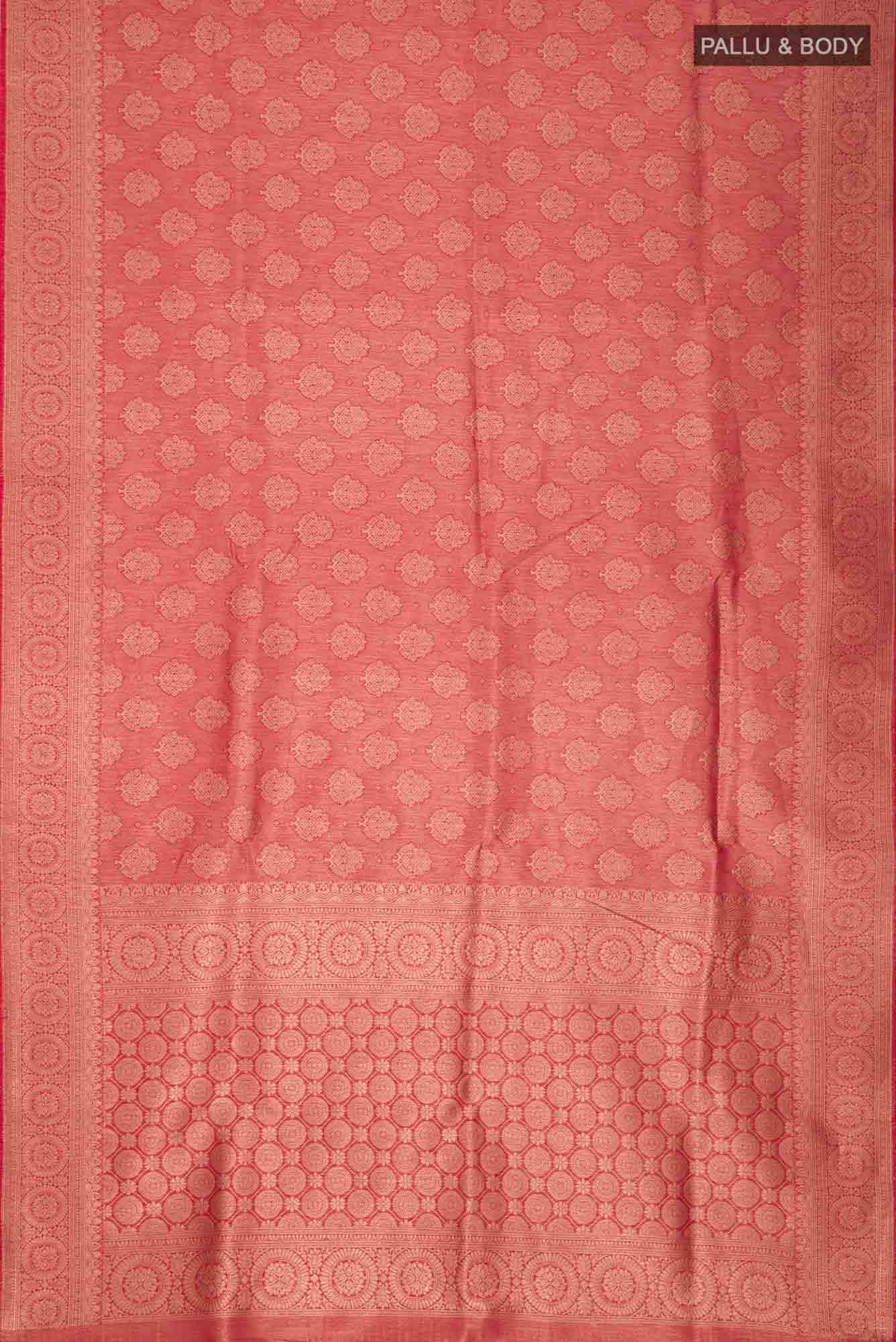 Red Blended Tussar Silk Saree