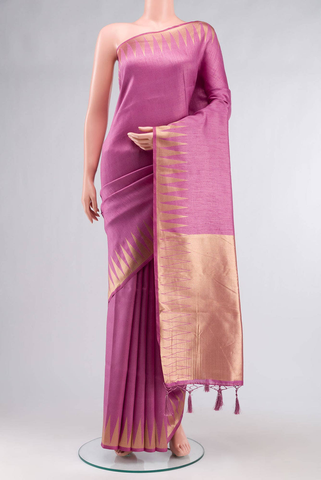 Purple Blended Tussar Silk Saree