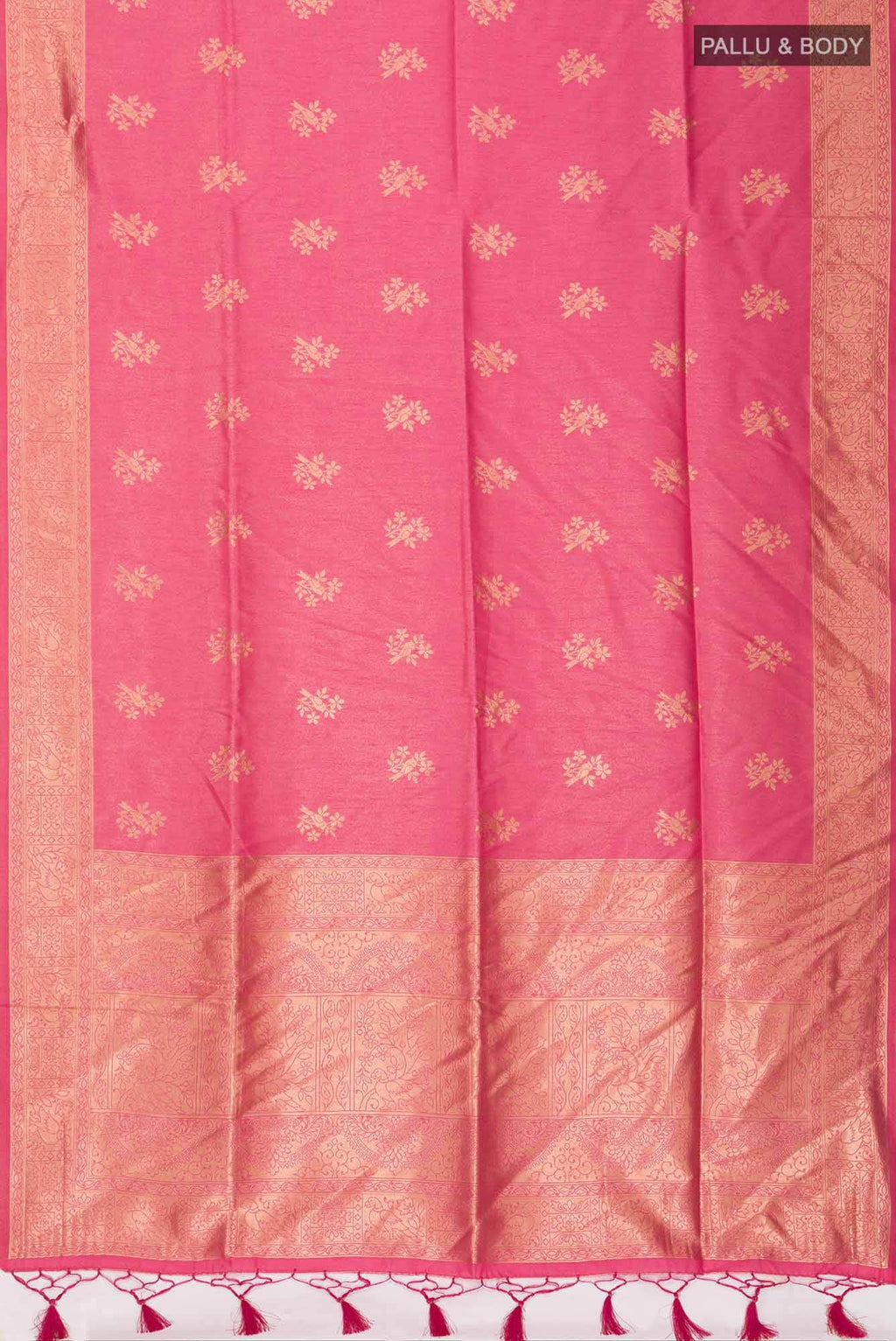 Pink Blended Tussar Silk Saree