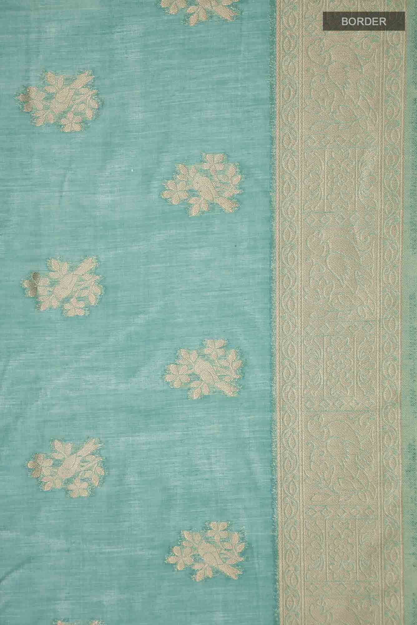 Green Blended Silk Cotton Saree