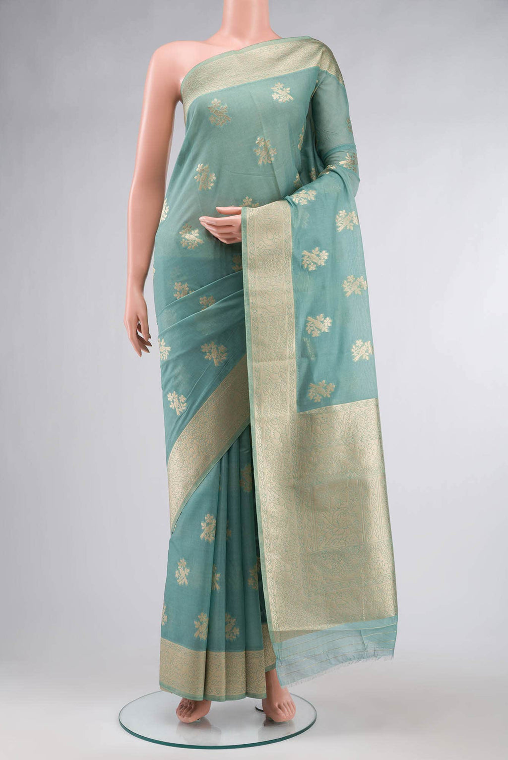 Green Blended Silk Cotton Saree