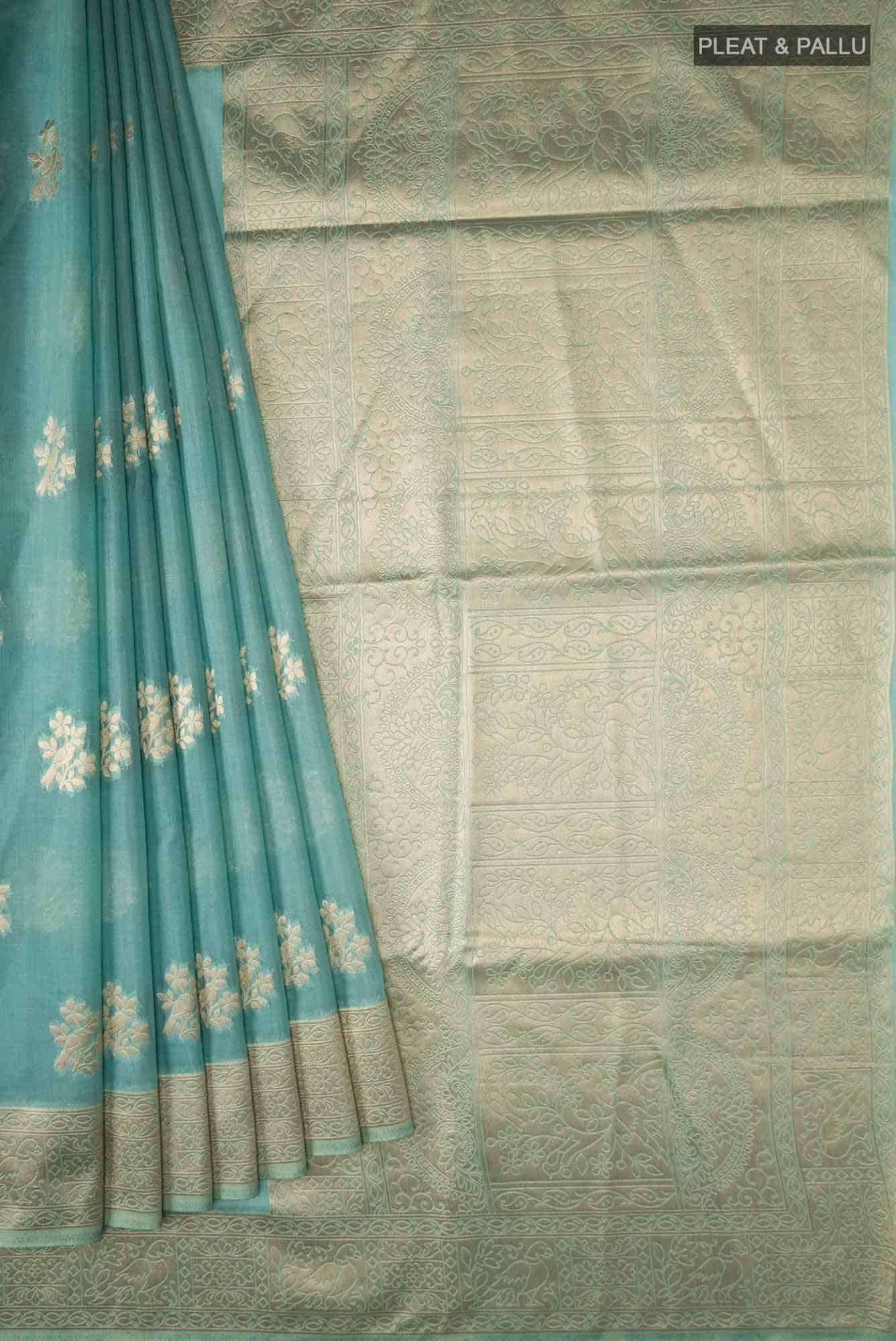 Green Blended Silk Cotton Saree