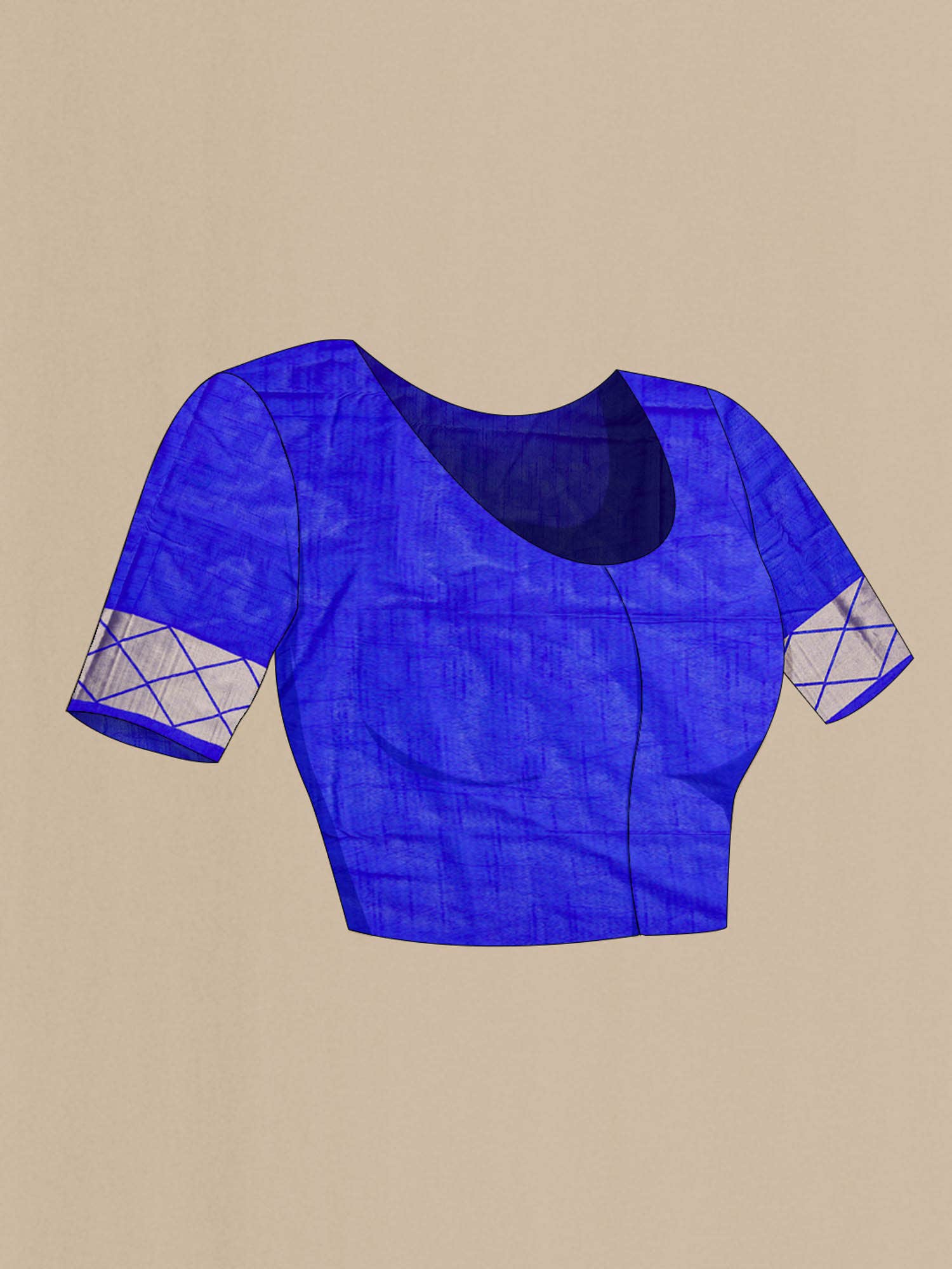 Blue Blended Tussar Silk Saree