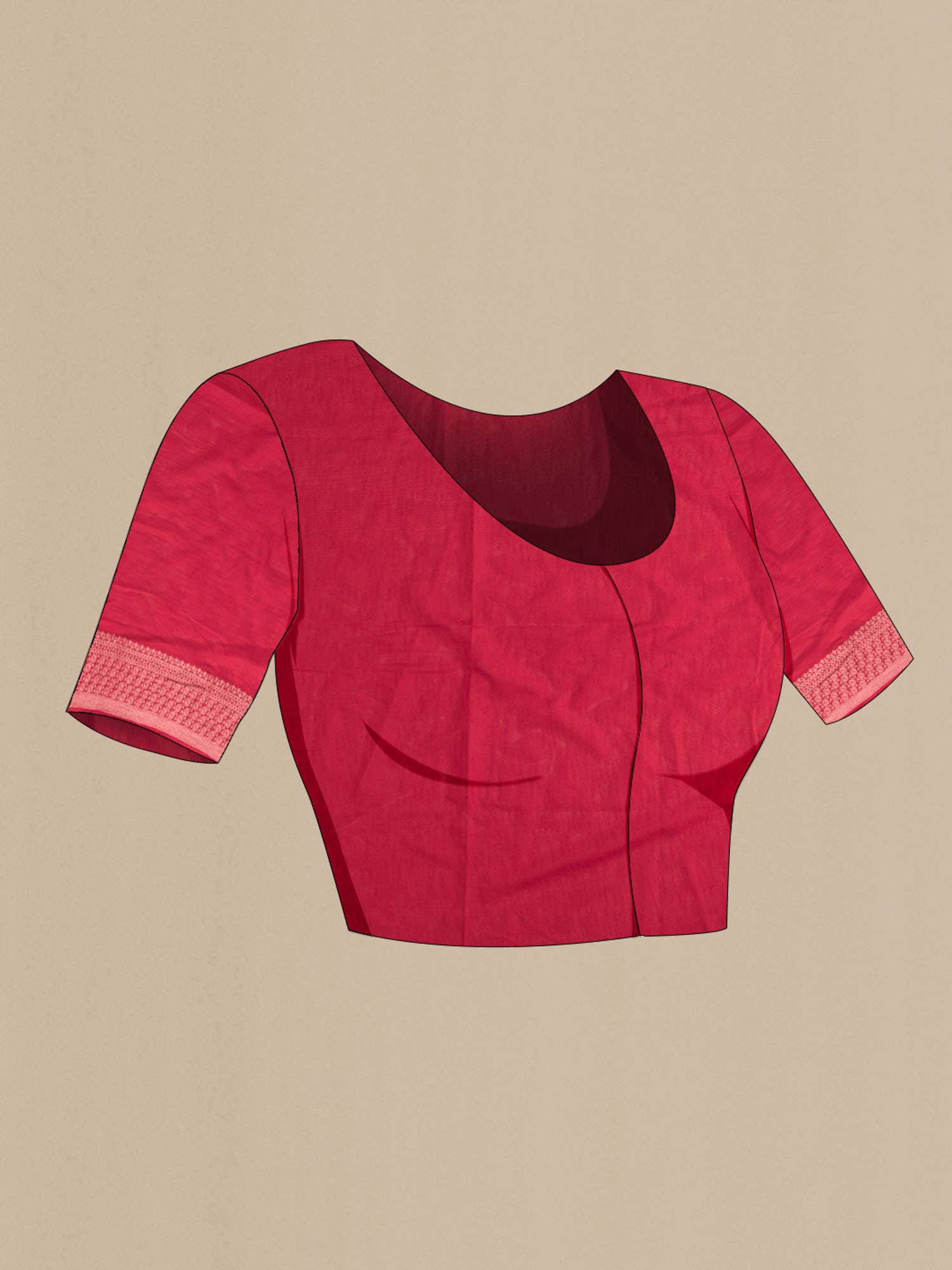 Red Blended Tussar Silk Saree