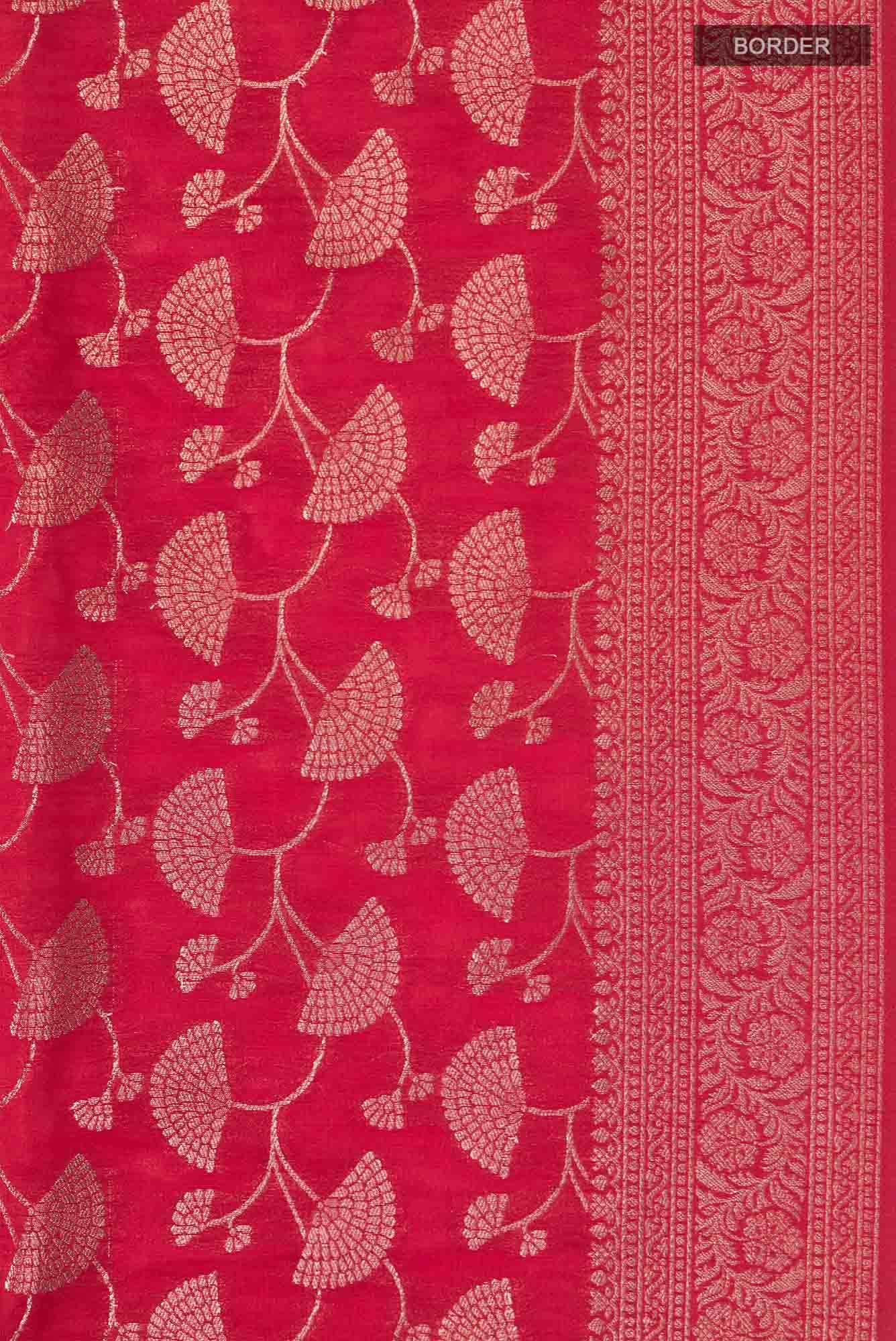 Red Blended Tussar Silk Saree