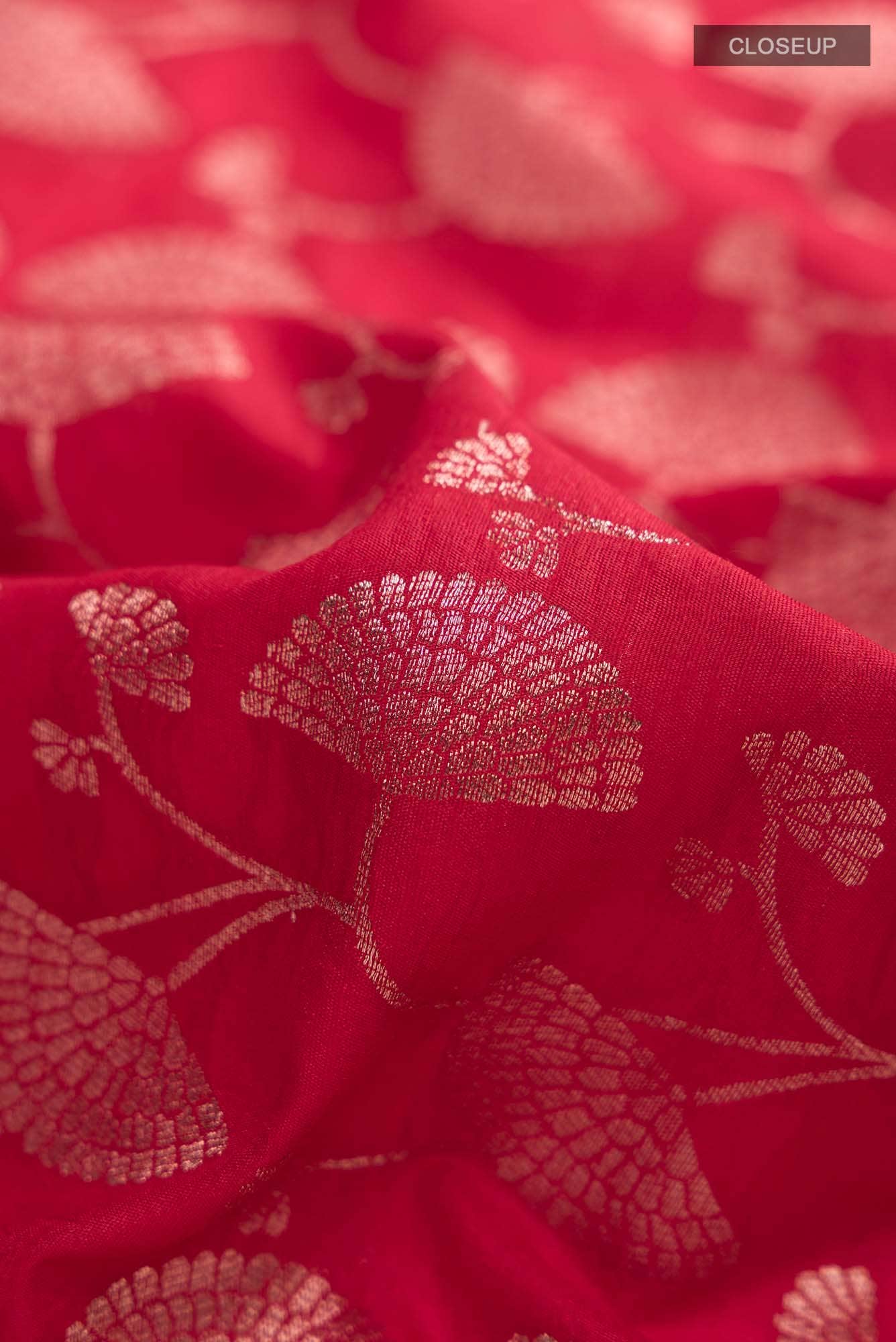 Red Blended Tussar Silk Saree