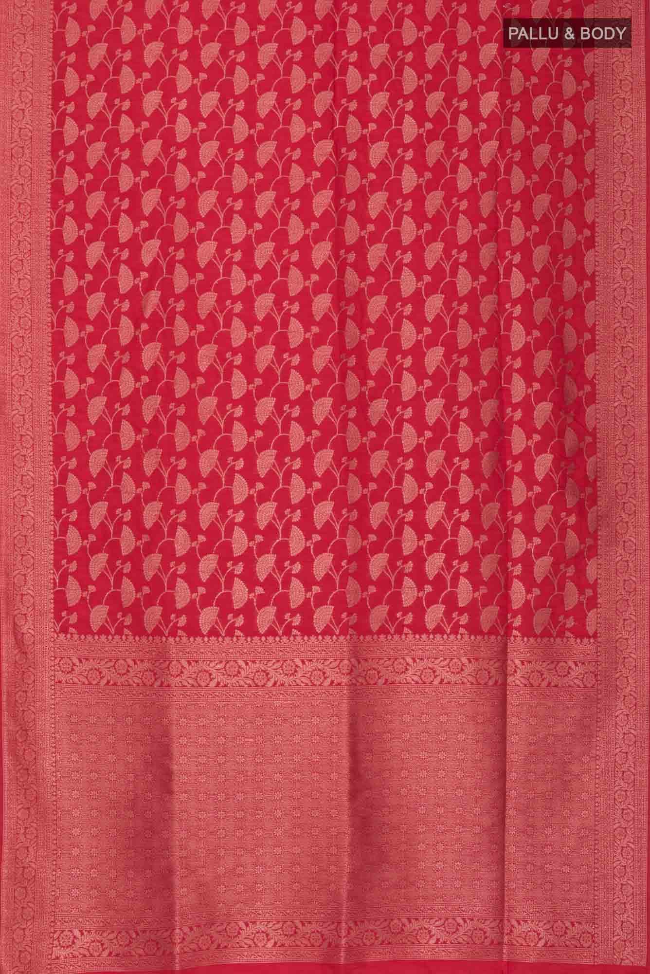 Red Blended Tussar Silk Saree