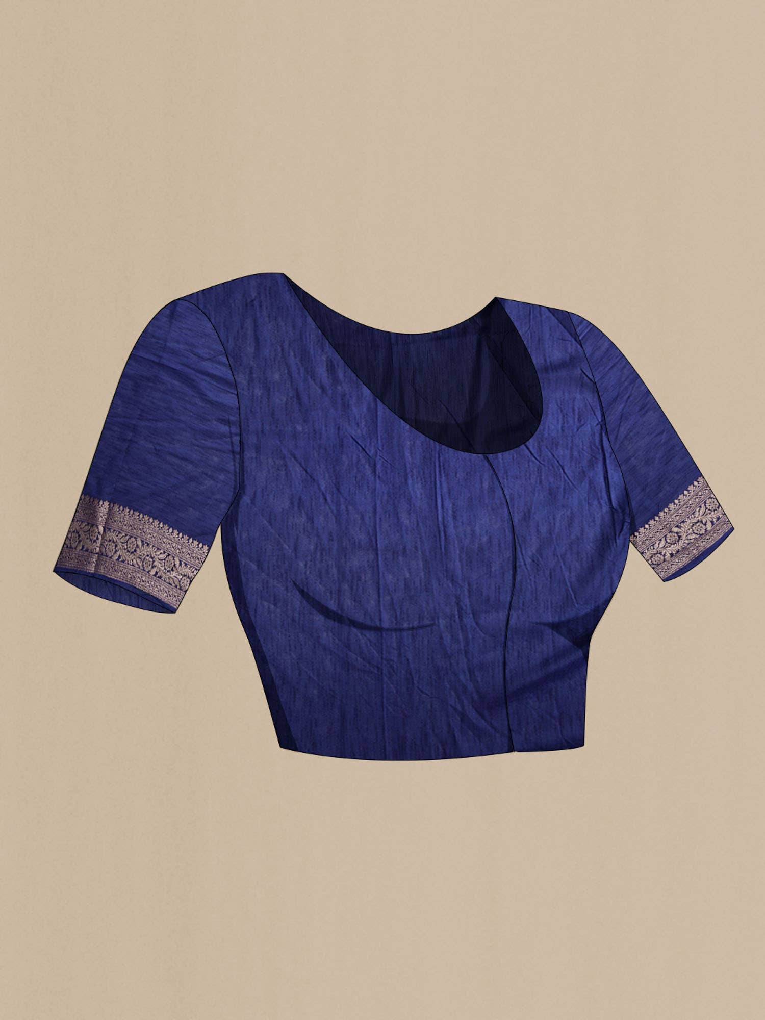 Blue Blended Tussar Silk Saree