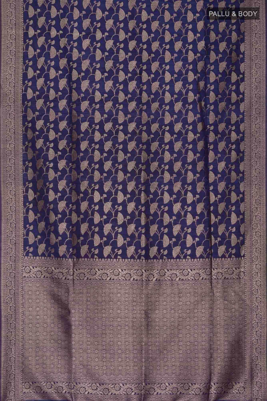 Blue Blended Tussar Silk Saree