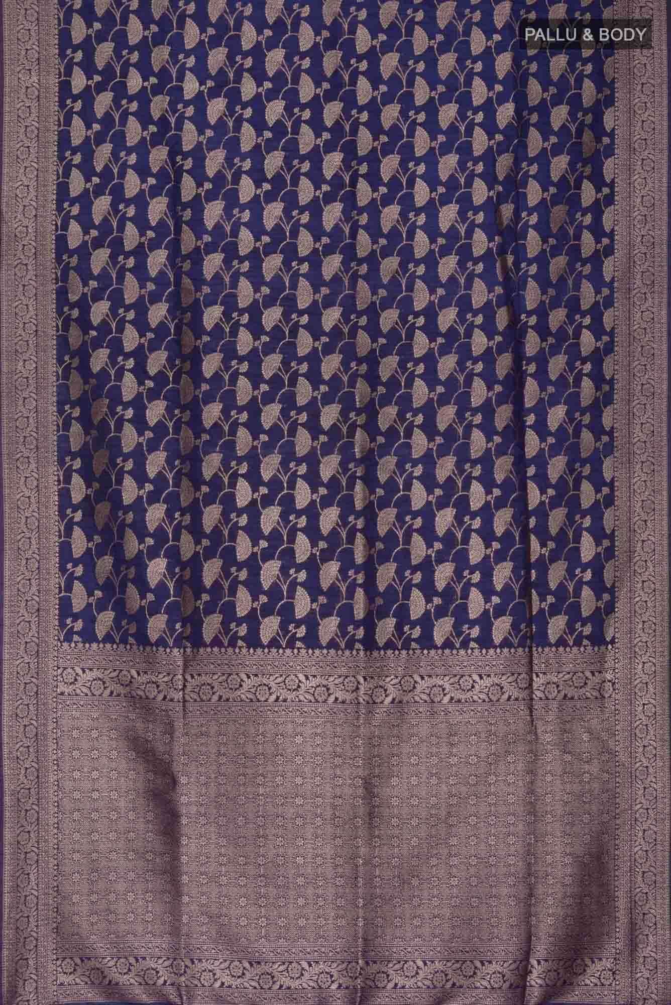 Blue Blended Tussar Silk Saree